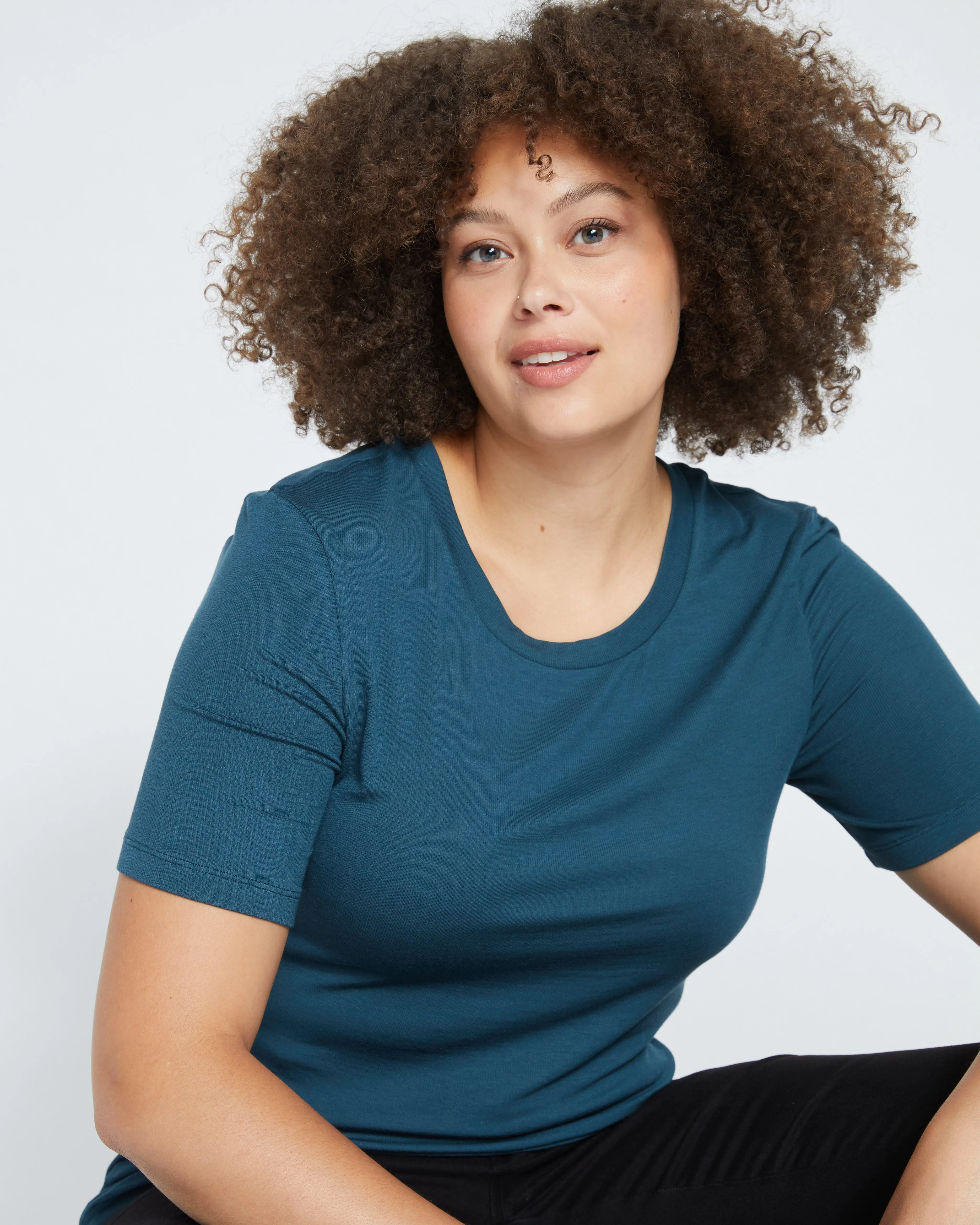 Foundation Short Sleeve Crew Neck Tee - Deep Sea sold by Universal Standard product image thumbnail 2