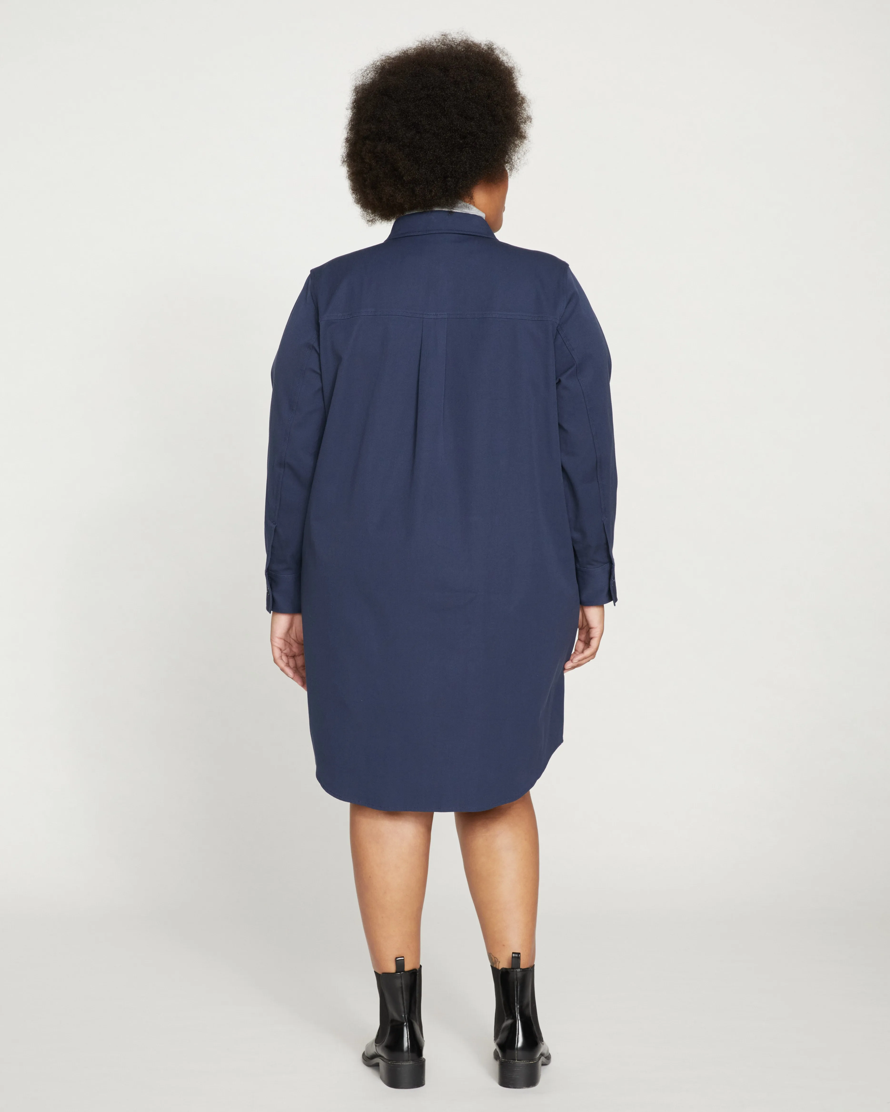 Carefree Stretch Twill Shirtdress - Navy sold by Universal Standard product image thumbnail 4