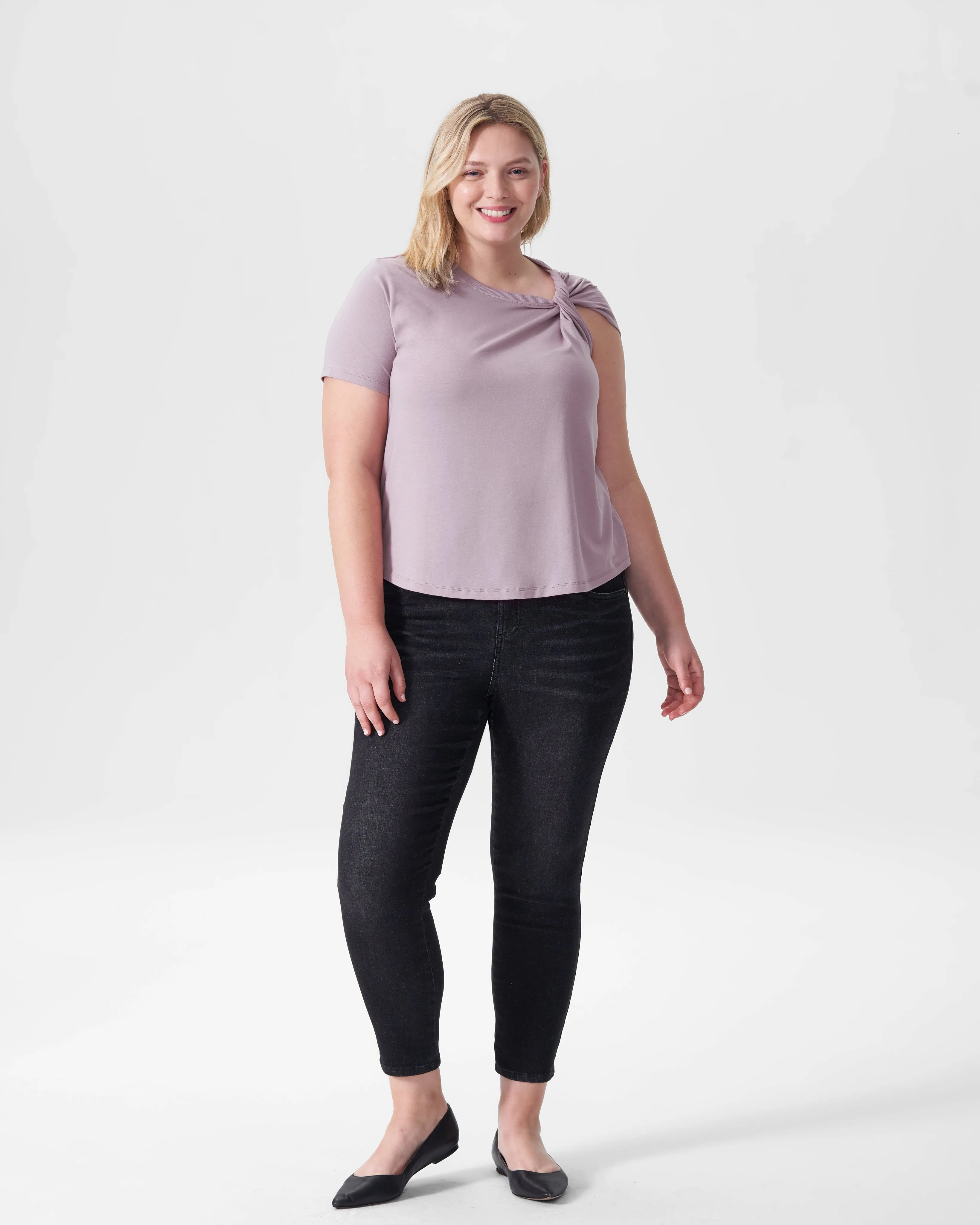 Rosa Twist Tee - Orchid sold by Universal Standard