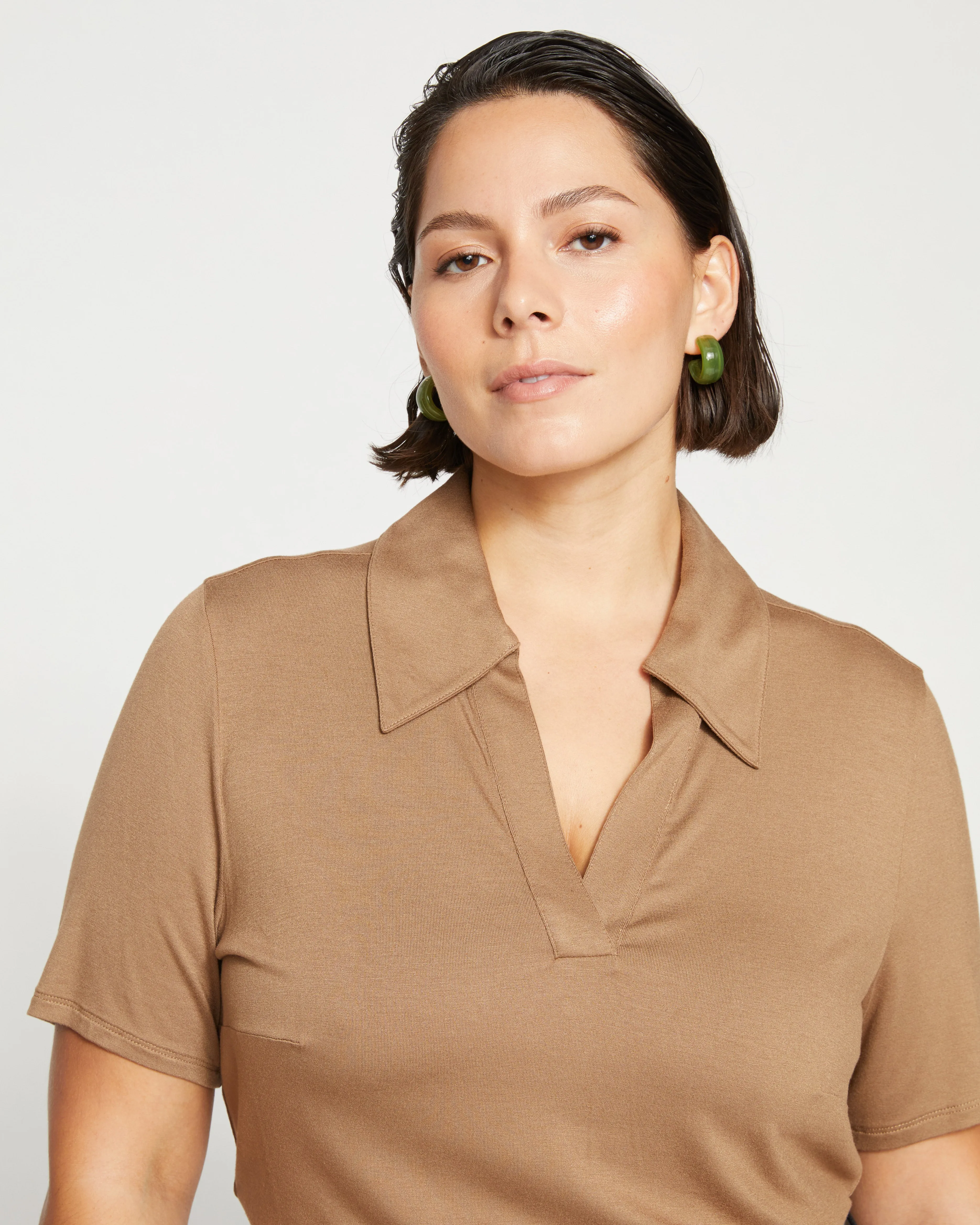 Apero Liquid Jersey Polo Top - Malt Ball sold by Universal Standard product image thumbnail 2