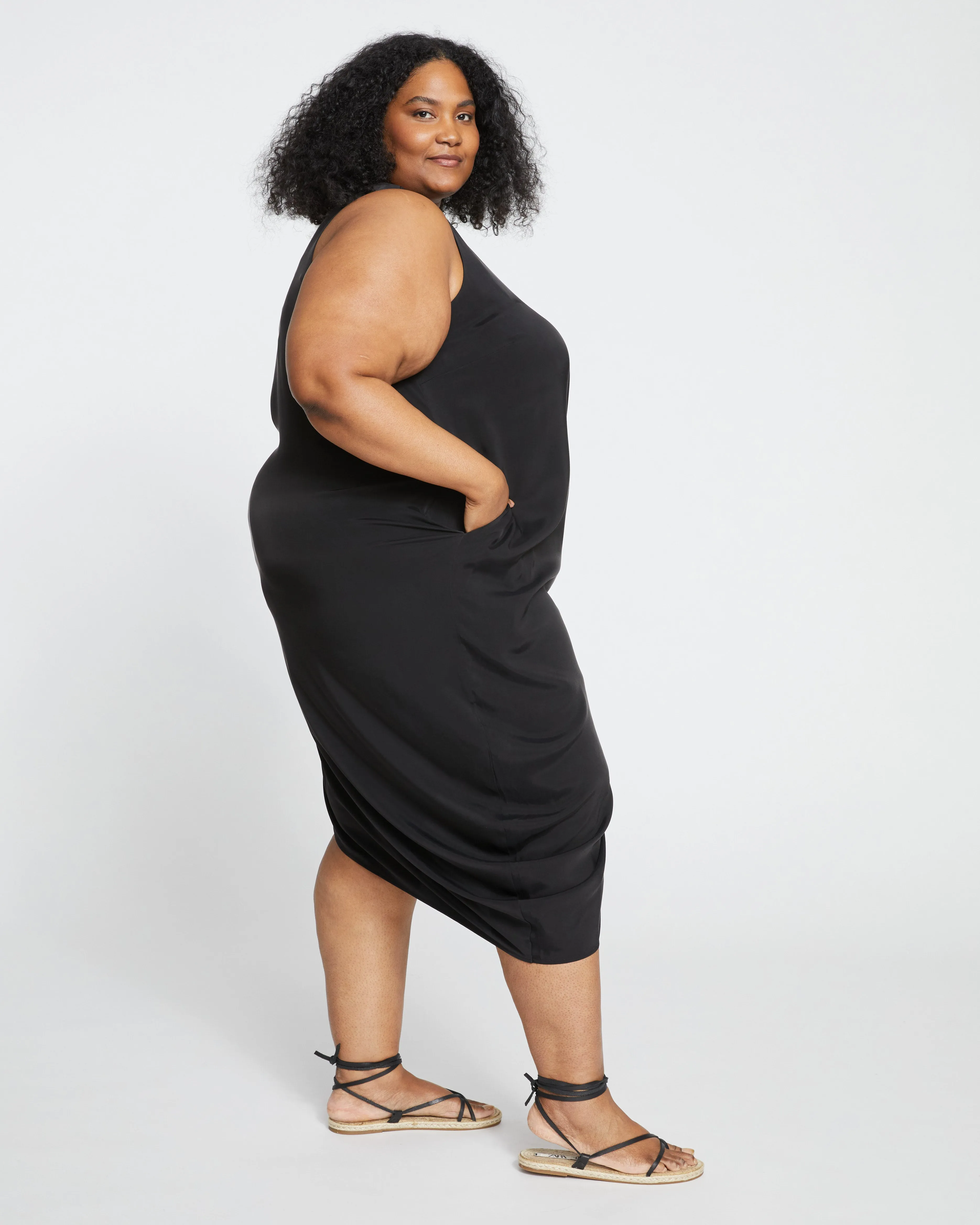 Iconic Cooling Cupro Geneva V Tank Dress - Black sold by Universal Standard product image thumbnail 3