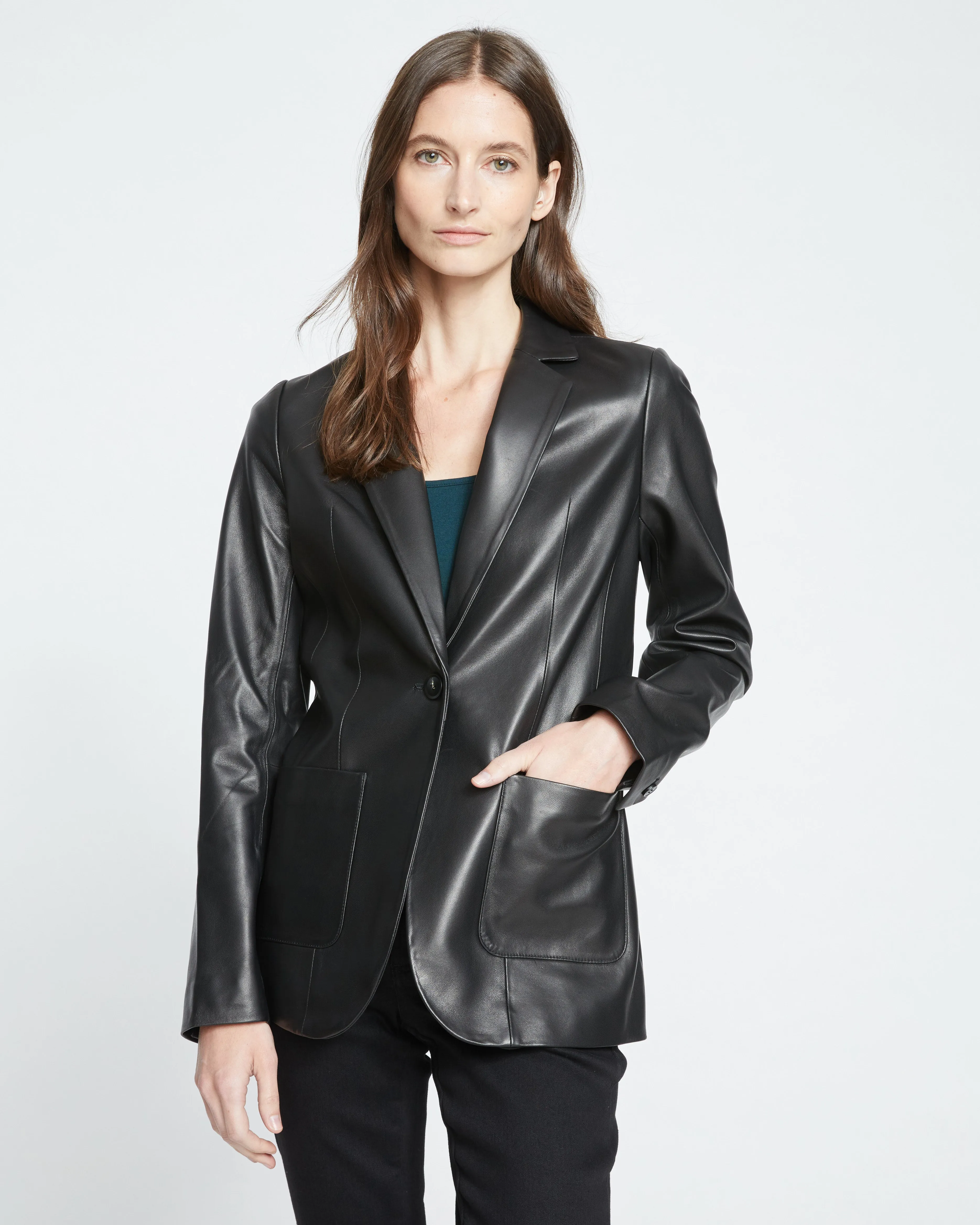 Davis Leather Blazer - Black sold by Universal Standard product image thumbnail 2
