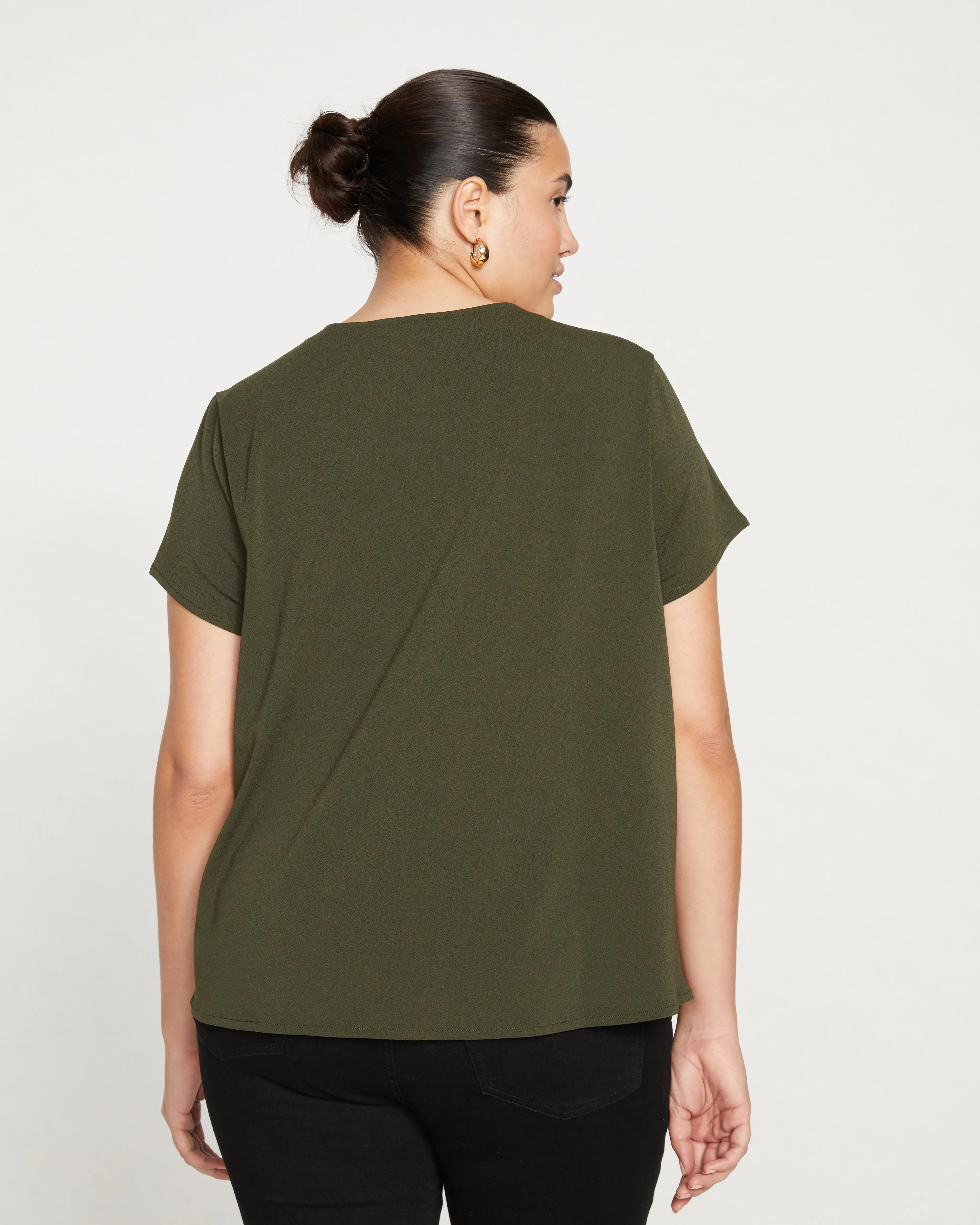 Neck Twist Crepe Jersey Top - Evening Forest sold by Universal Standard product image thumbnail 4