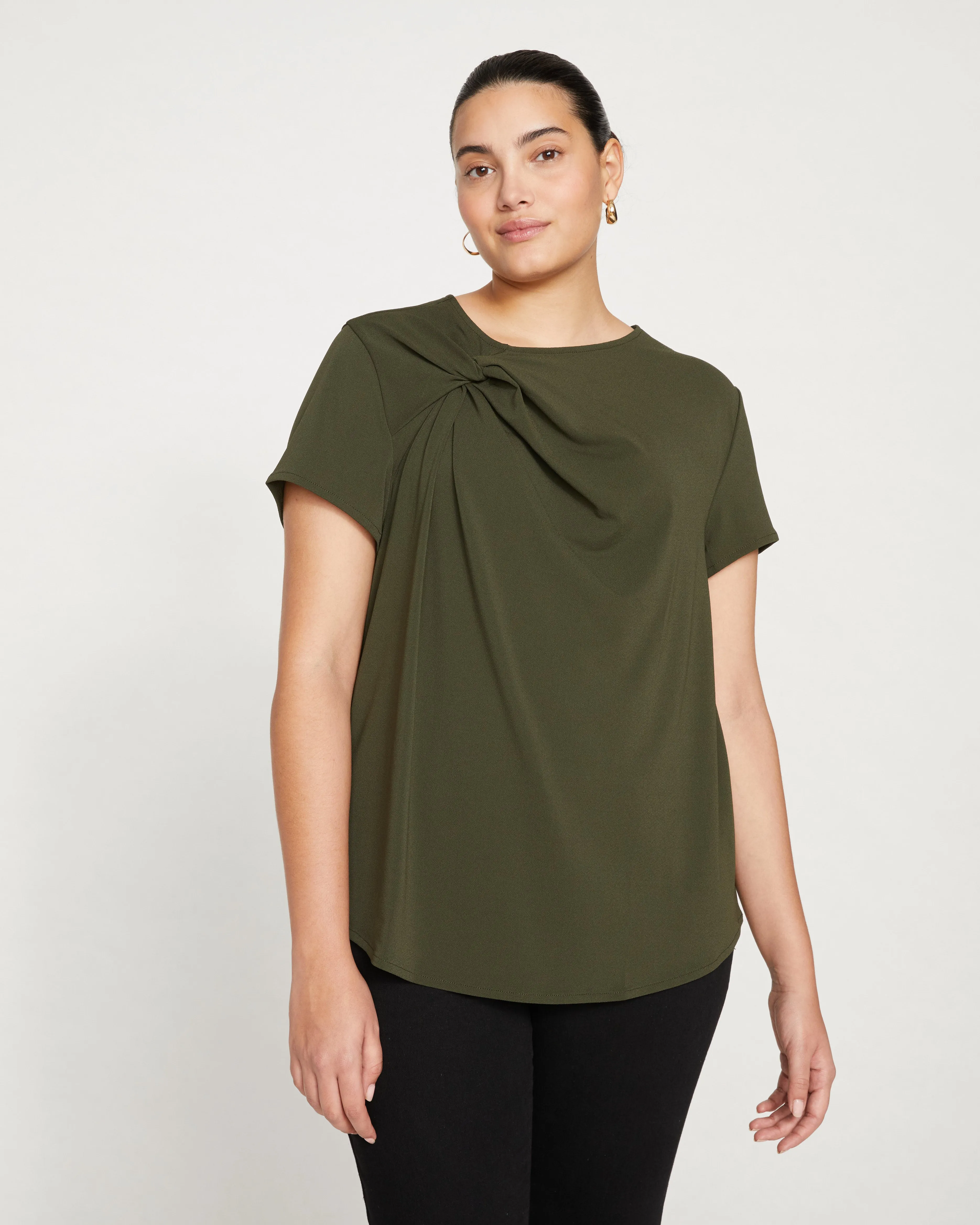 Neck Twist Crepe Jersey Top - Evening Forest sold by Universal Standard product image thumbnail 2
