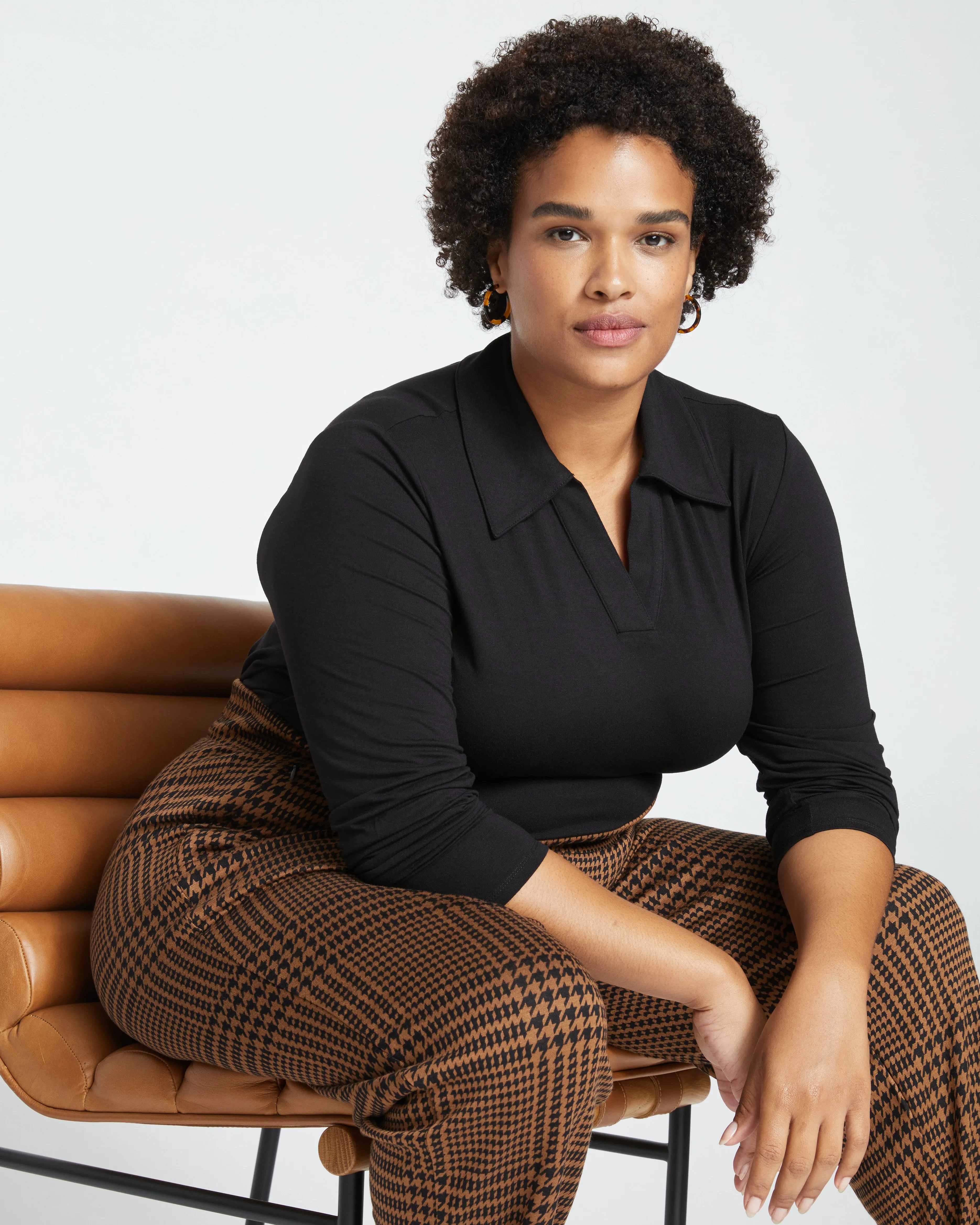 Smart Signature Ponte Pants Long - Autumn Houndstooth Jacquard sold by Universal Standard