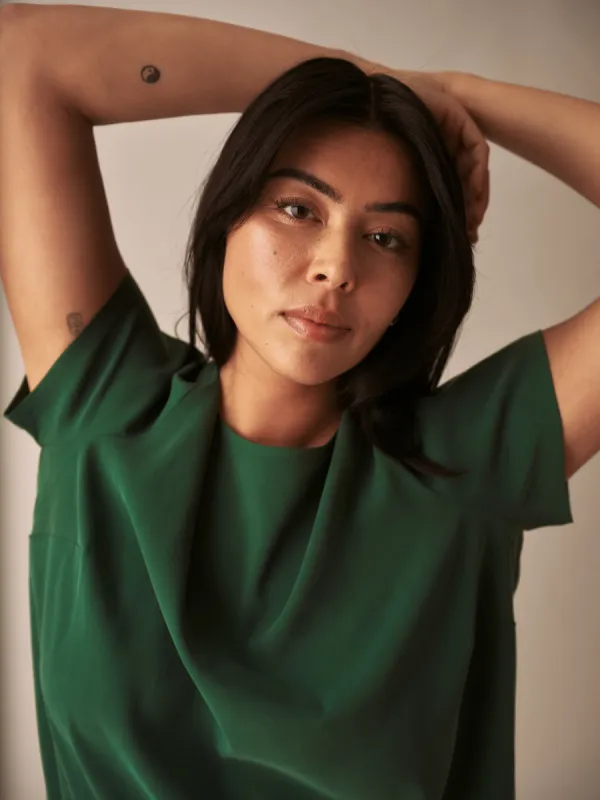 Henning x US Jones Cupro Tee - Mineral Green sold by Universal Standard