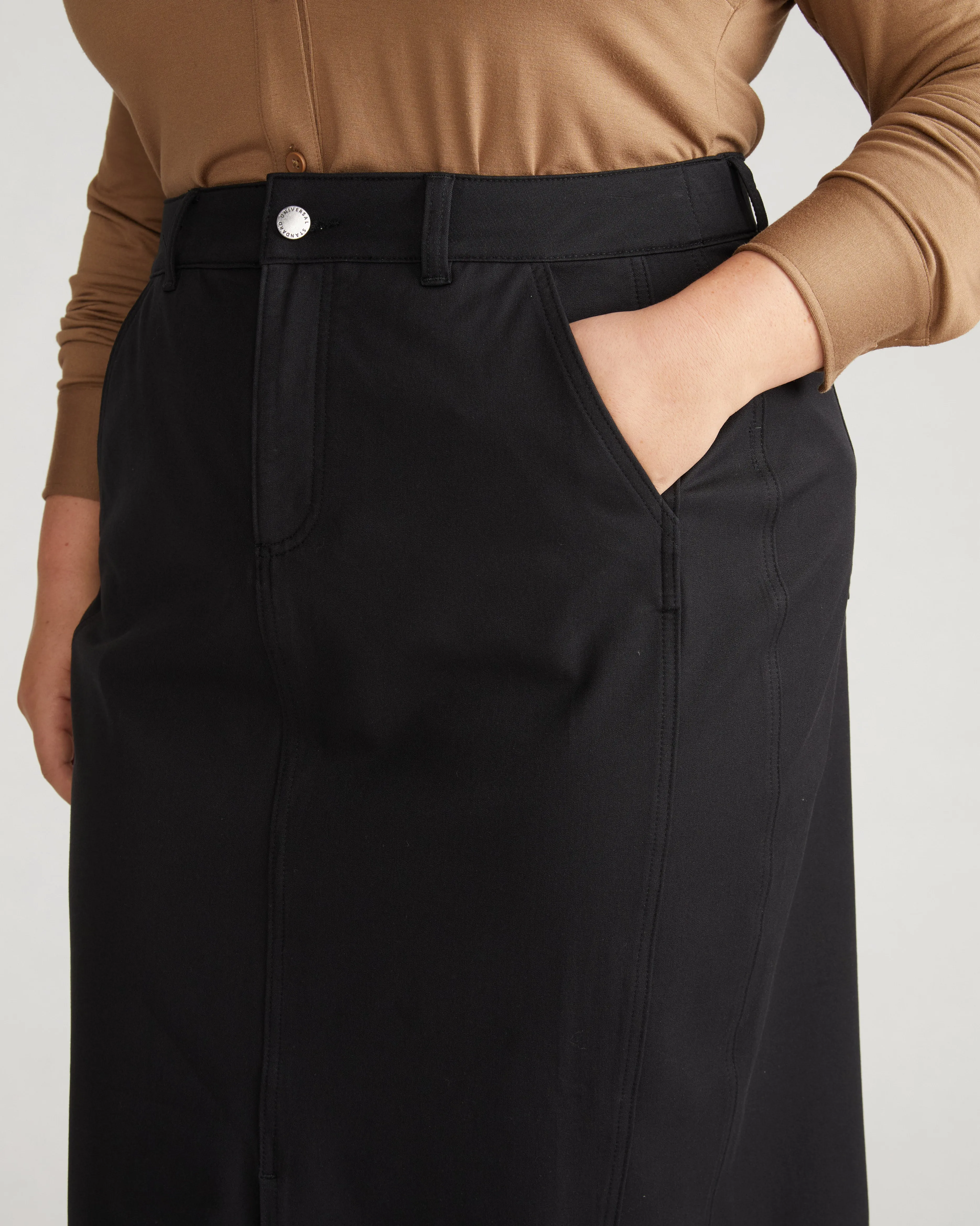 Stretch Twill Sahara Skirt - Black sold by Universal Standard product image thumbnail 2