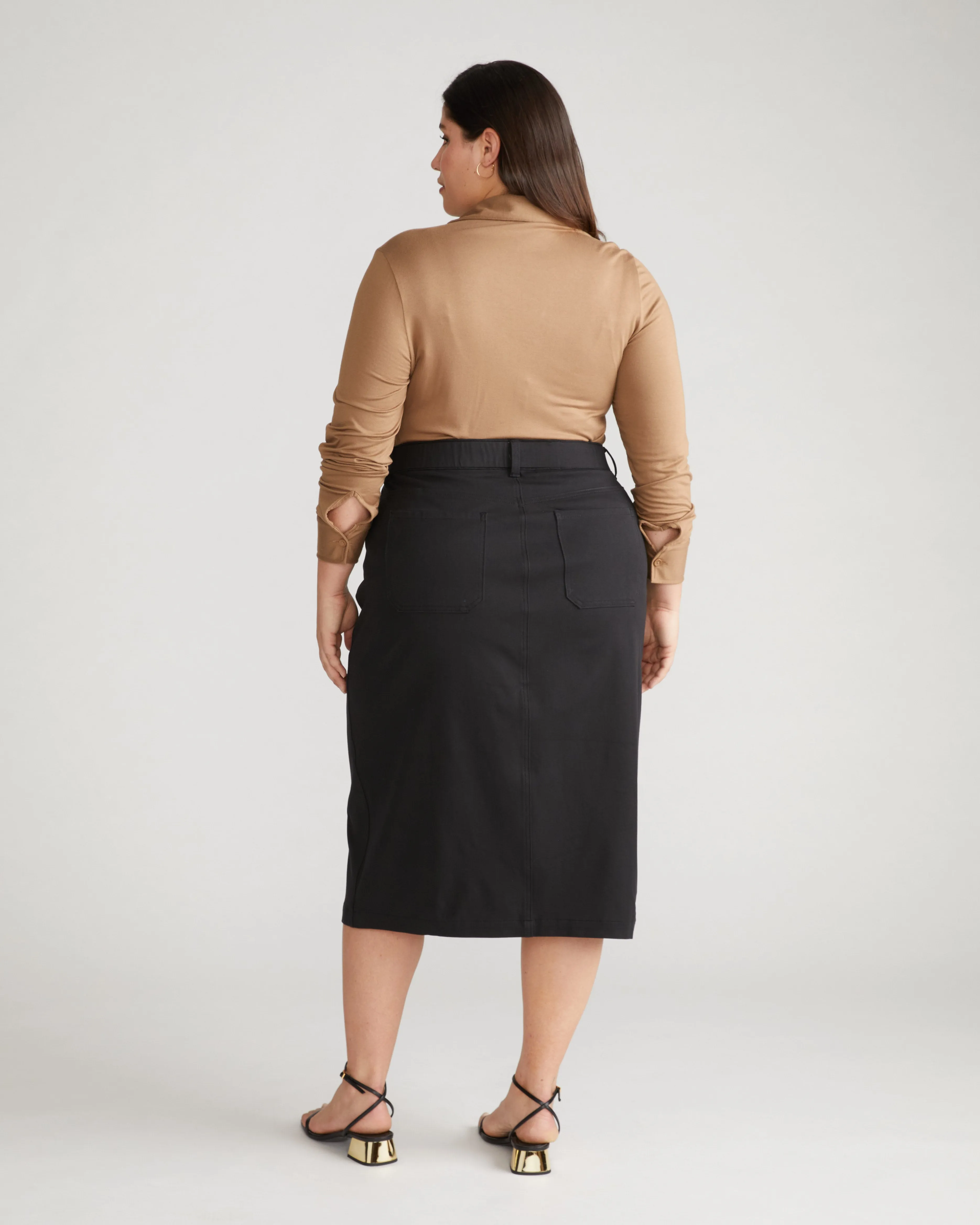 Stretch Twill Sahara Skirt - Black sold by Universal Standard product image thumbnail 3
