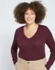Foundation Long Sleeve V-Neck Tee - Black Cherry sold by Universal Standard