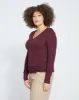 Foundation Long Sleeve V-Neck Tee - Black Cherry sold by Universal Standard