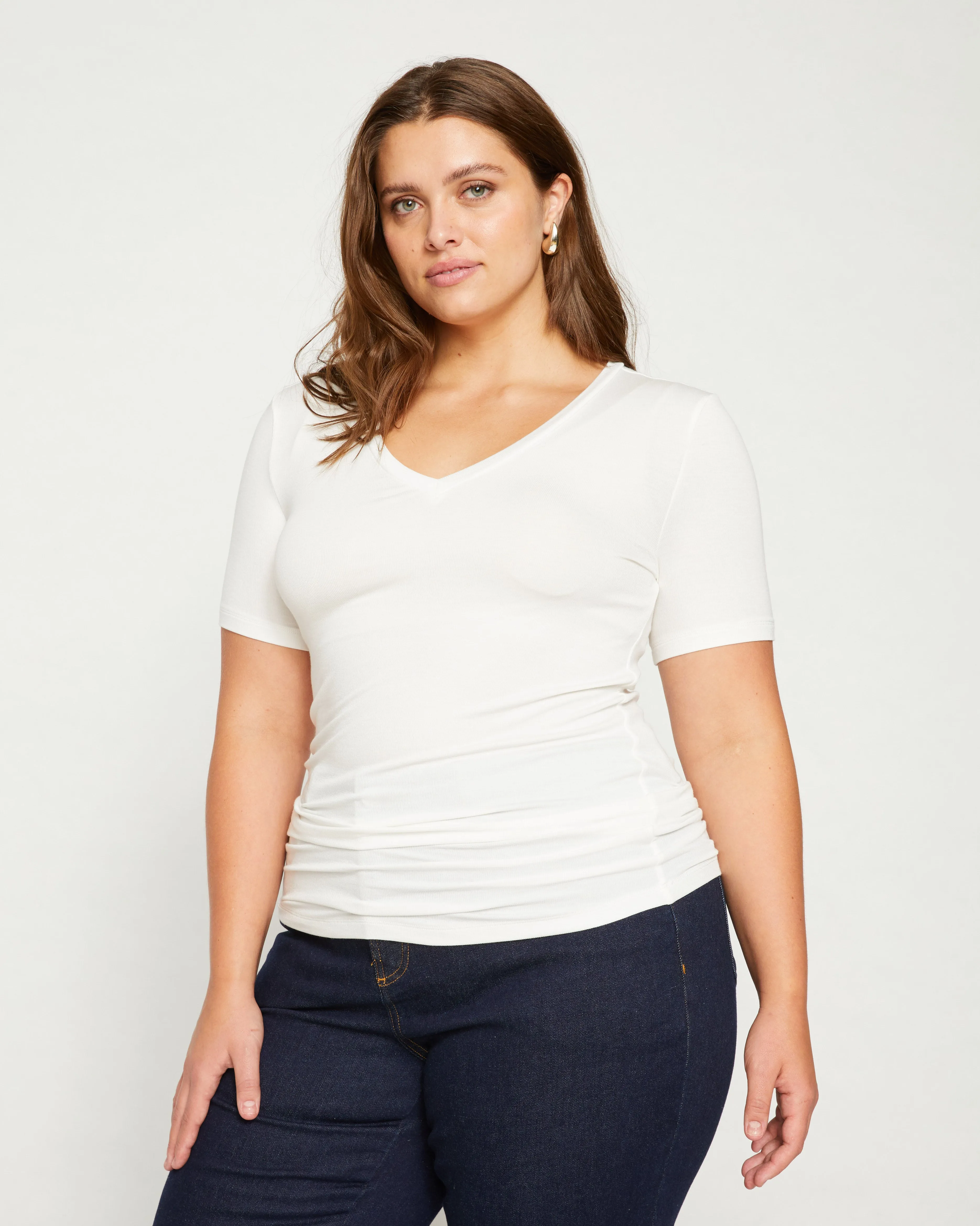 Foundation Short Sleeve V-Neck Tee - Vapor sold by Universal Standard product image thumbnail 3