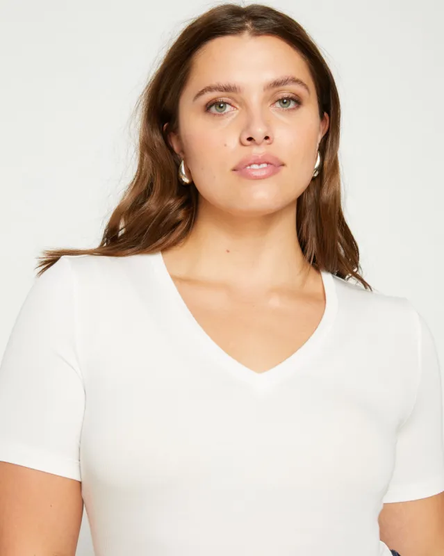 Foundation Short Sleeve V-Neck Tee - Vapor sold by Universal Standard