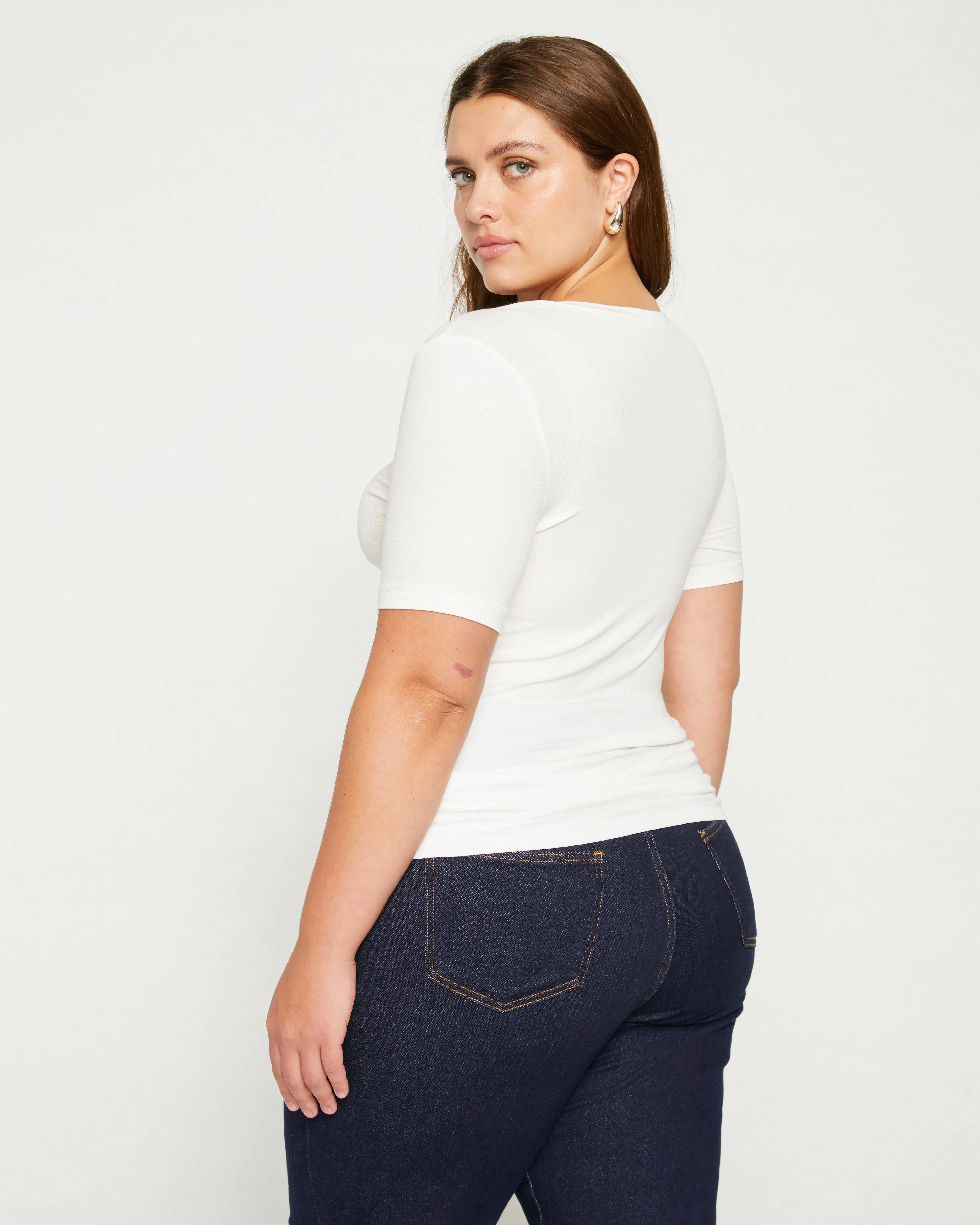 Foundation Short Sleeve V-Neck Tee - Vapor sold by Universal Standard product image thumbnail 4