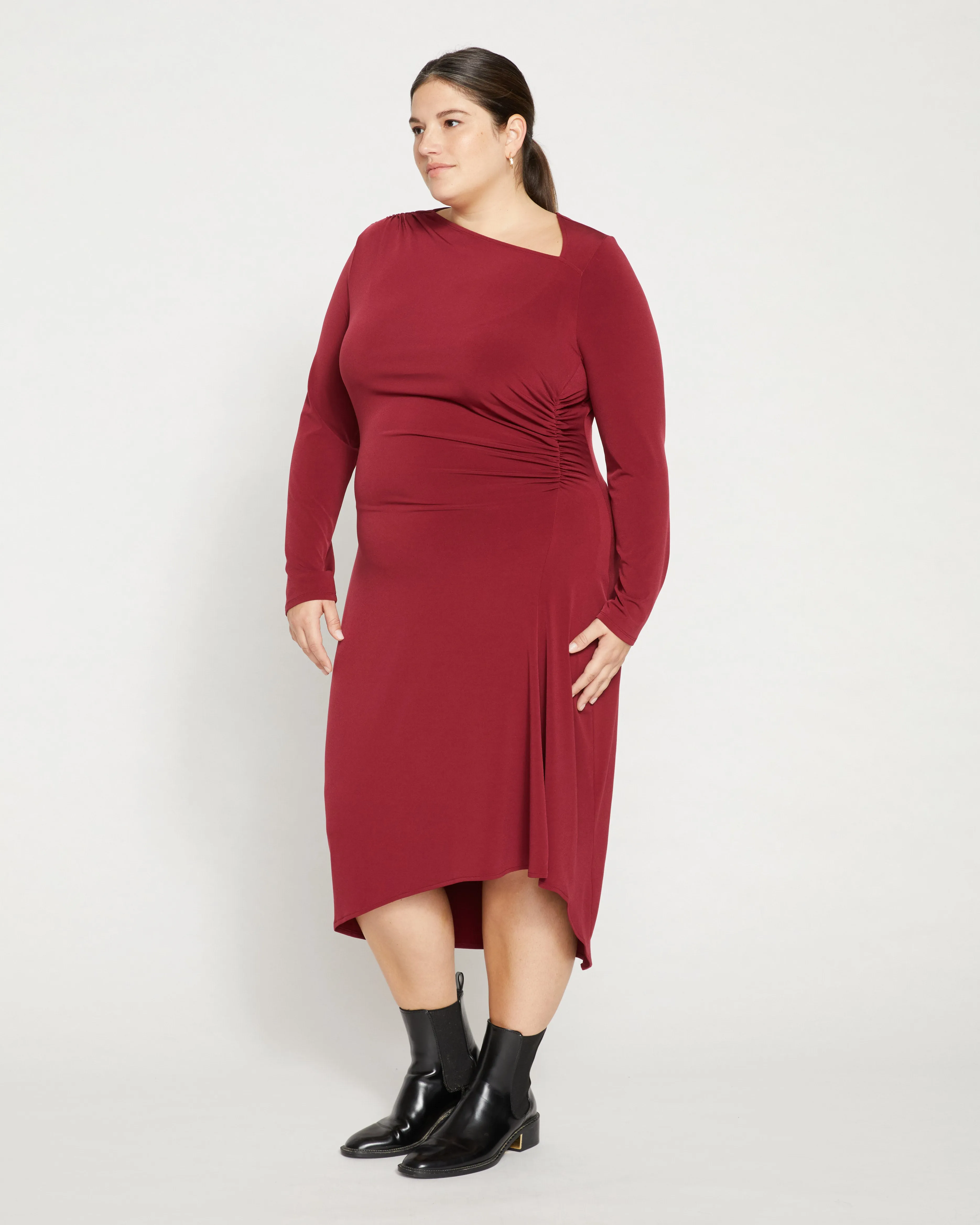 Velvety-Cool Jersey Cinched Dress - Rioja sold by Universal Standard product image thumbnail 3
