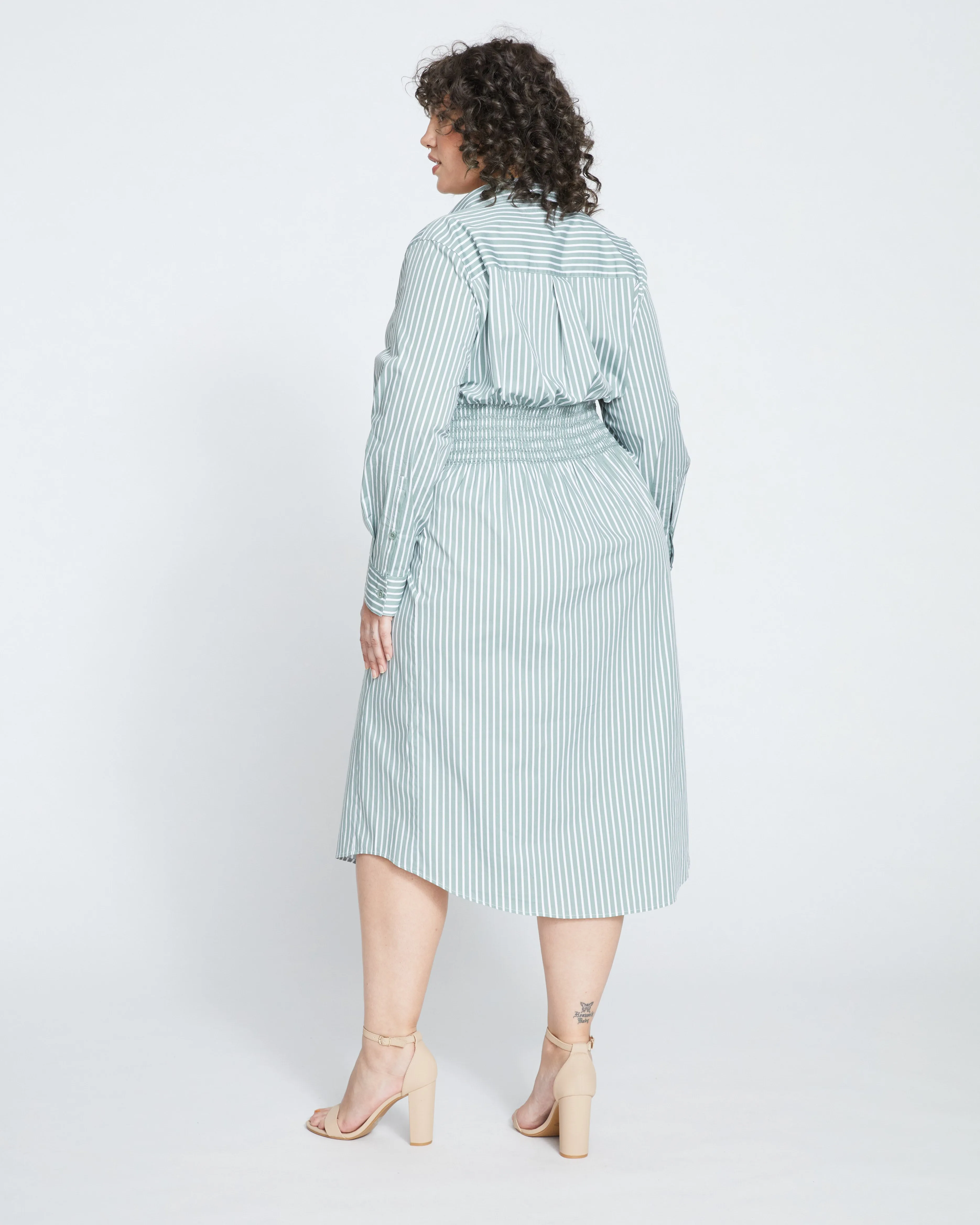 Hamptons Smocked Shirtdress - Sage/White sold by Universal Standard product image thumbnail 4