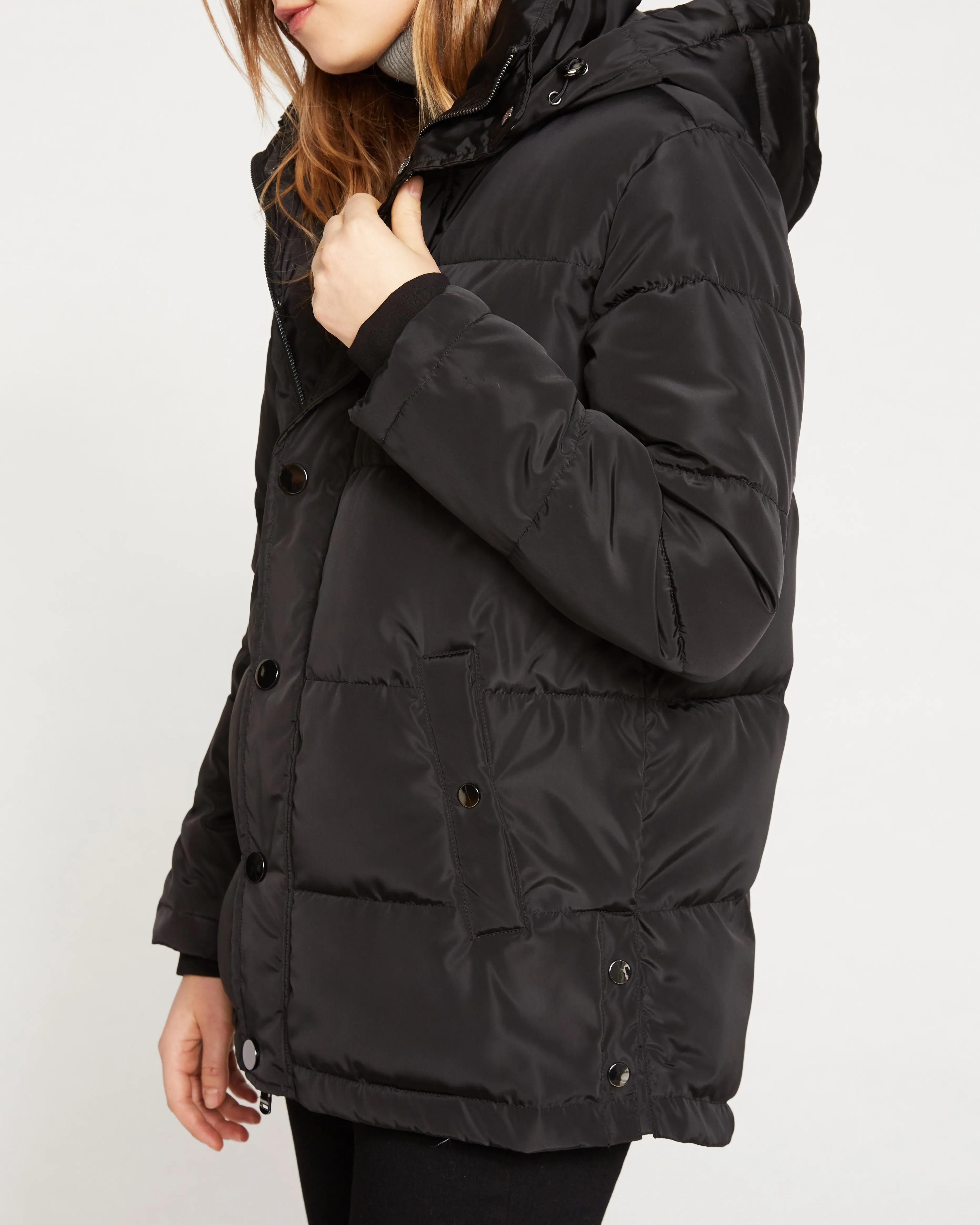 Rainier Short Hooded Puffer - Black sold by Universal Standard product image thumbnail 2