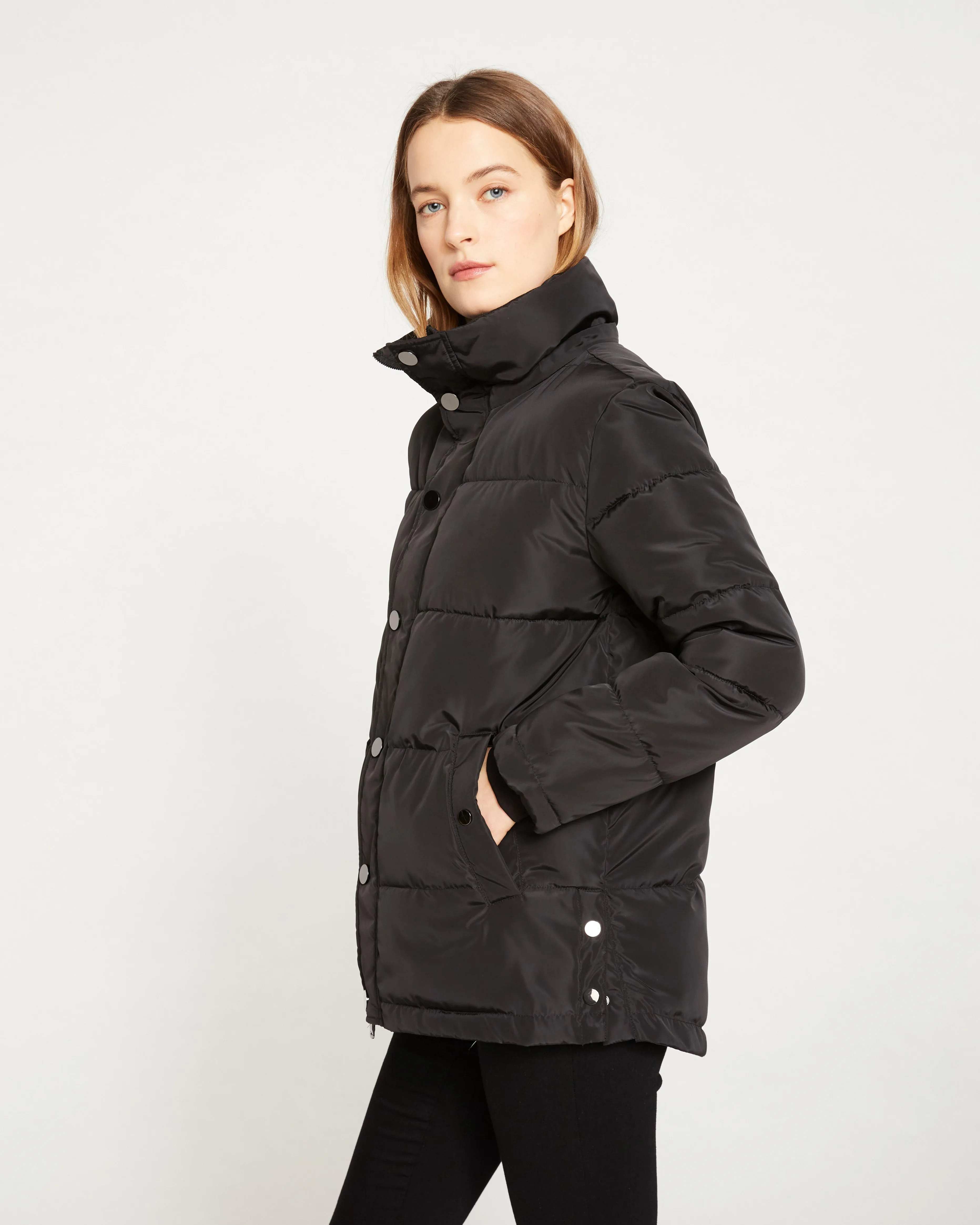 Rainier Short Hooded Puffer - Black sold by Universal Standard product image thumbnail 3
