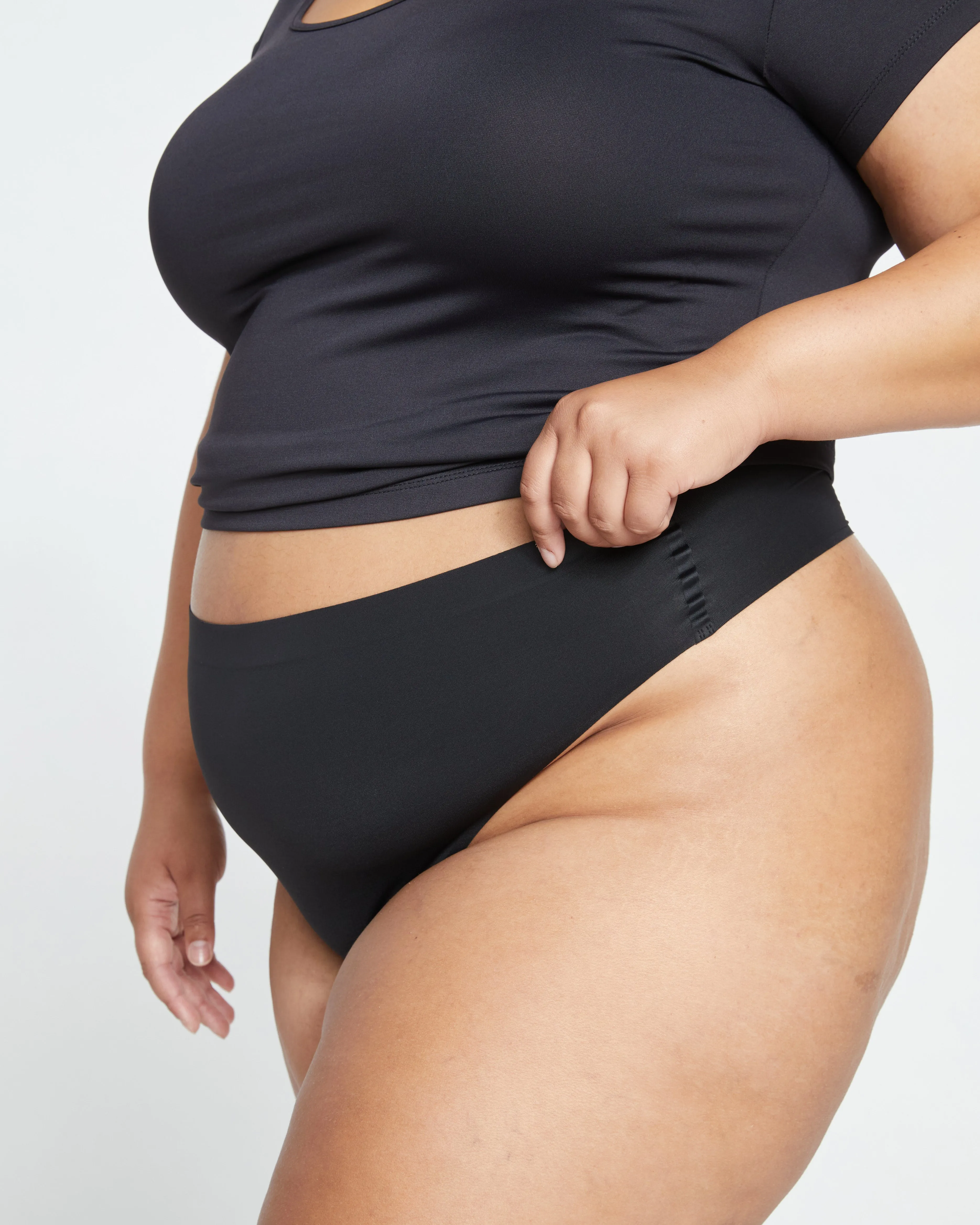 LaserSmooth High Rise Thong - Black sold by Universal Standard