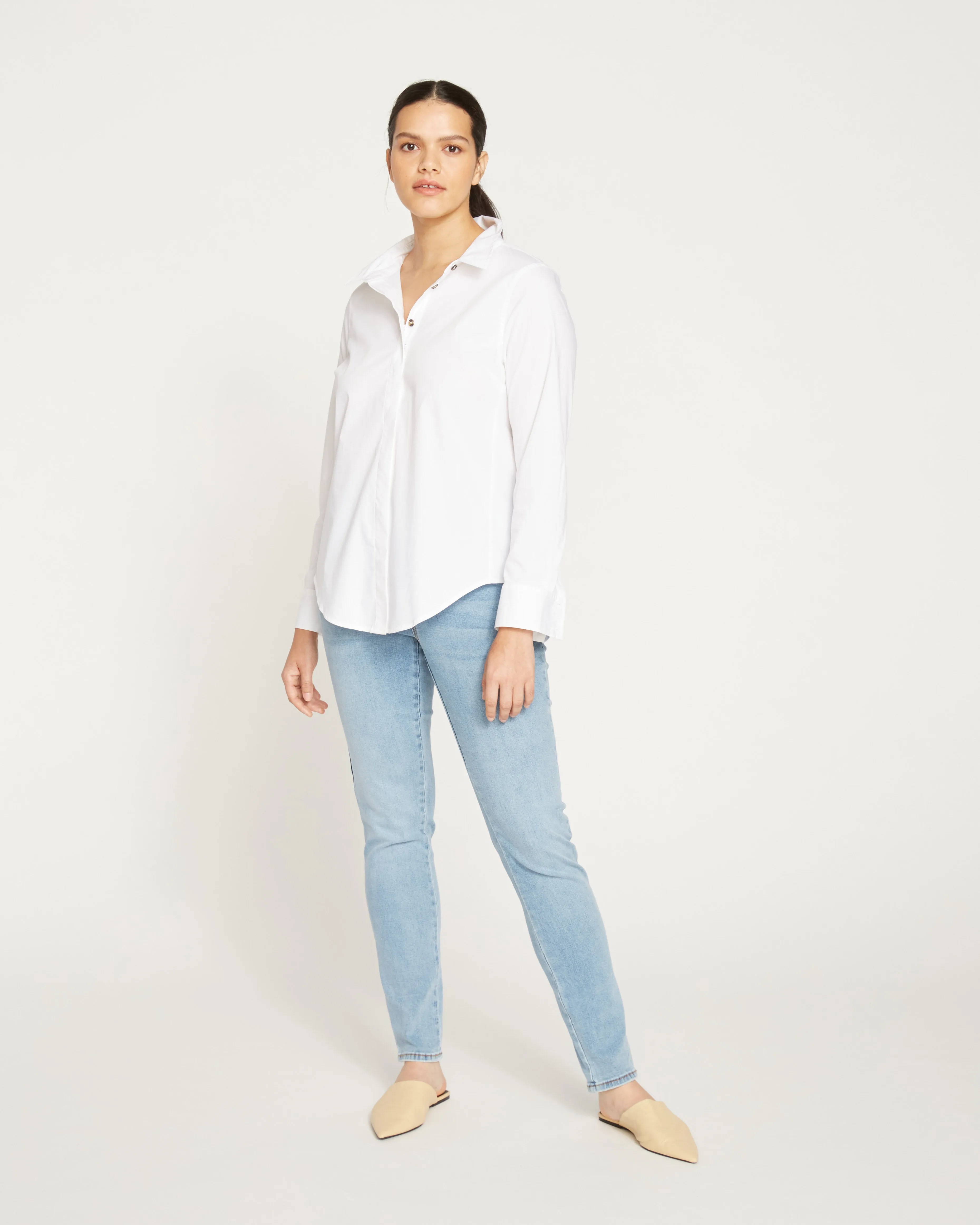 Elbe Stretch Poplin Shirt Classic Fit - White sold by Universal Standard product image thumbnail 5