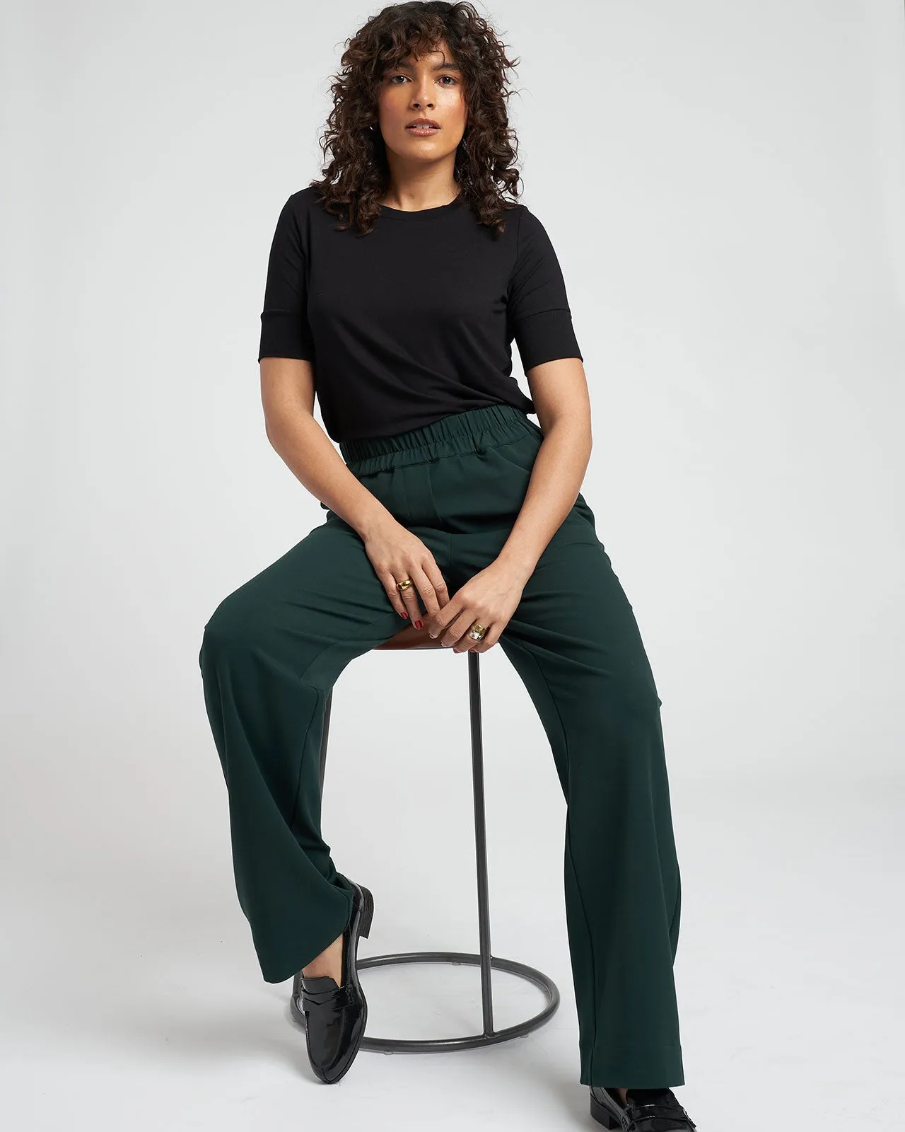Eden Twill Pull-On Pants Long - Forest Green sold by Universal Standard