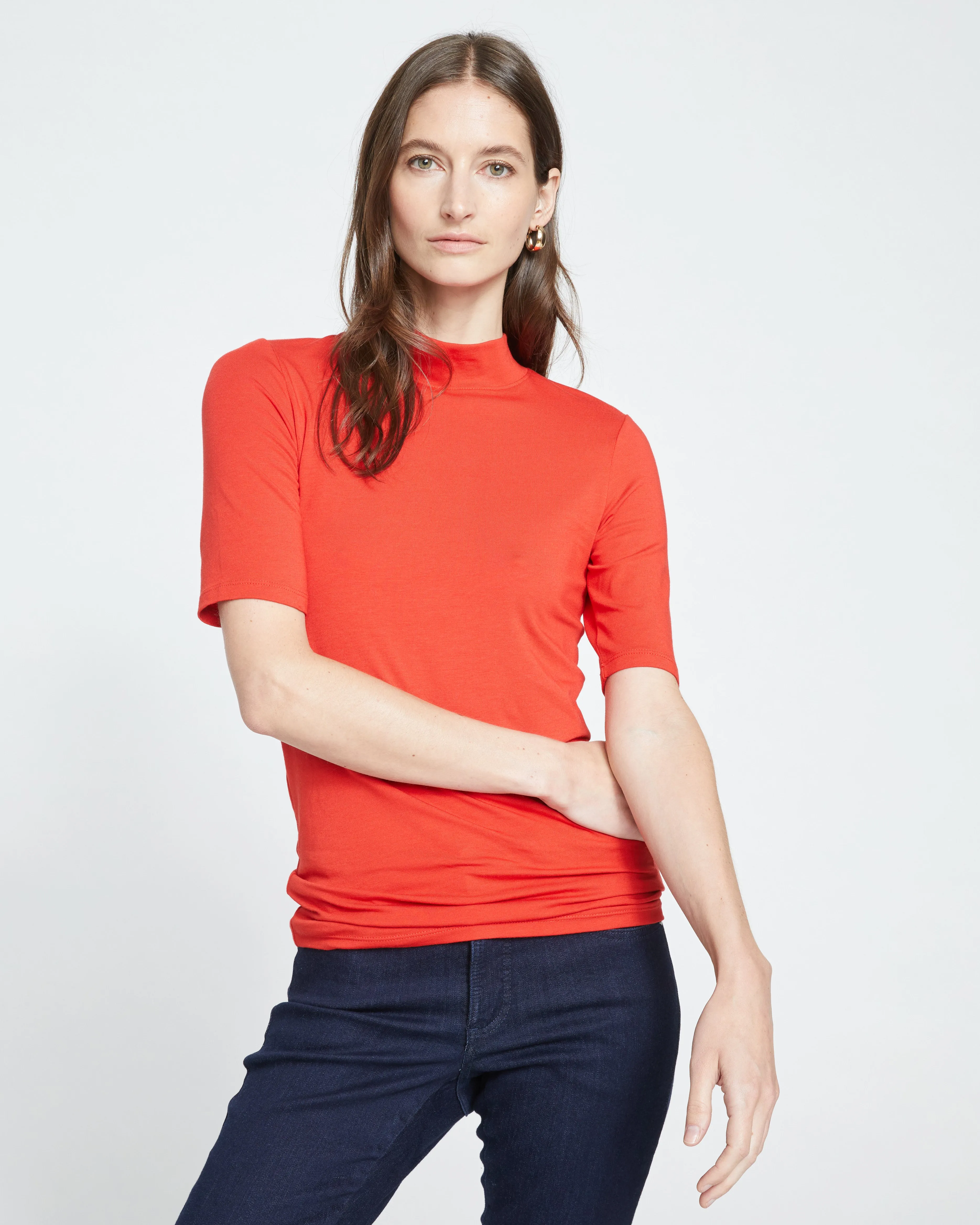Modern Mock Neck Tee - Sanguinello sold by Universal Standard