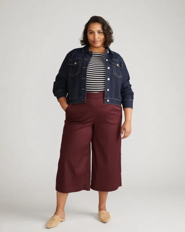 Perfect Tencel Chambray Culottes - Black Cherry sold by Universal Standard