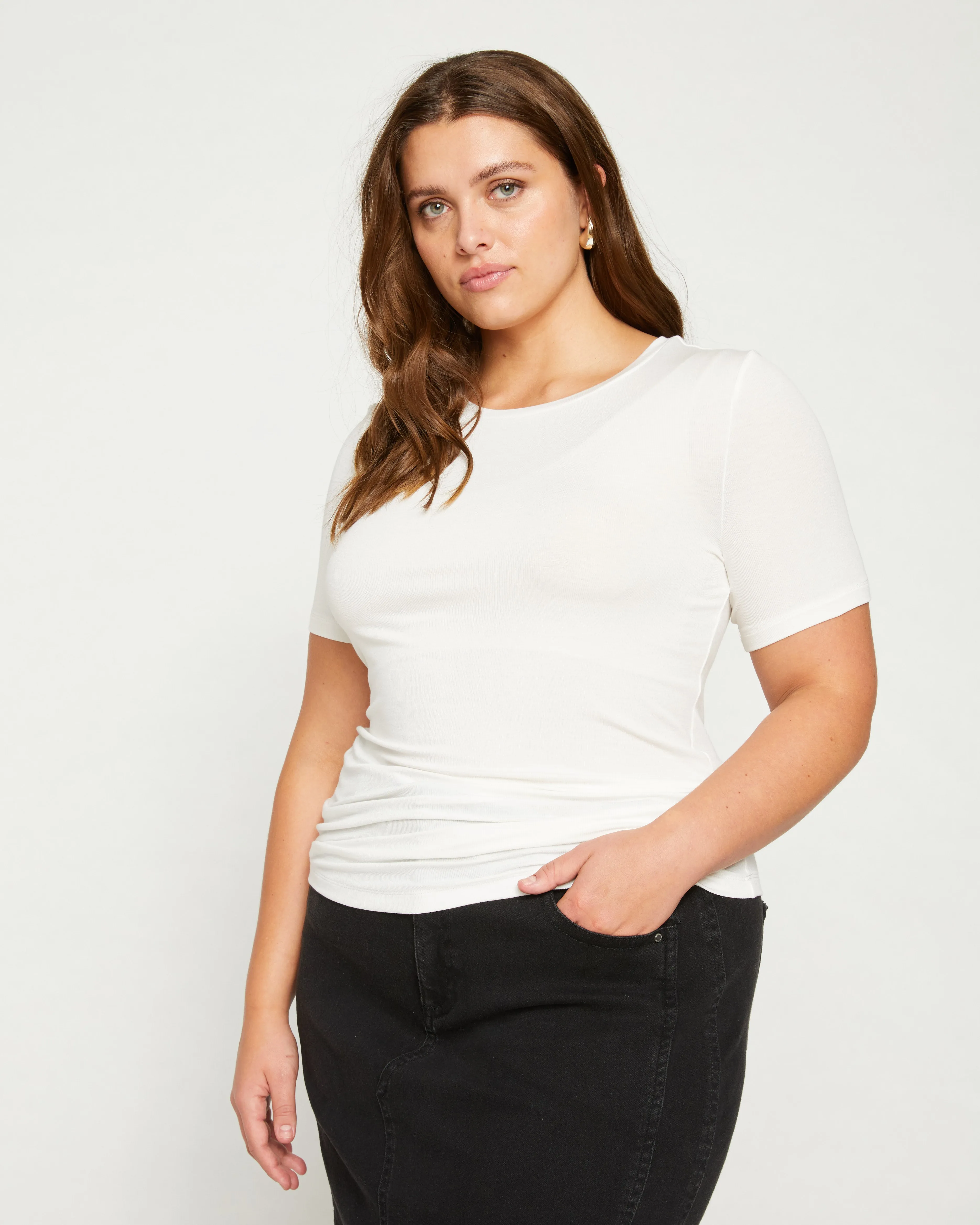 Foundation Short Sleeve Crew Neck Tee - Vapor sold by Universal Standard product image thumbnail 3