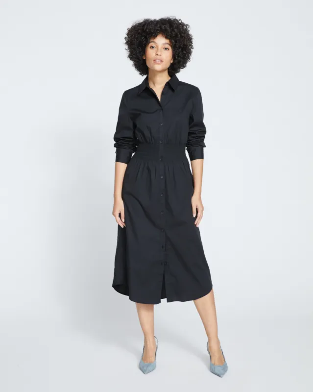 Hamptons Smocked Shirtdress - Black sold by Universal Standard