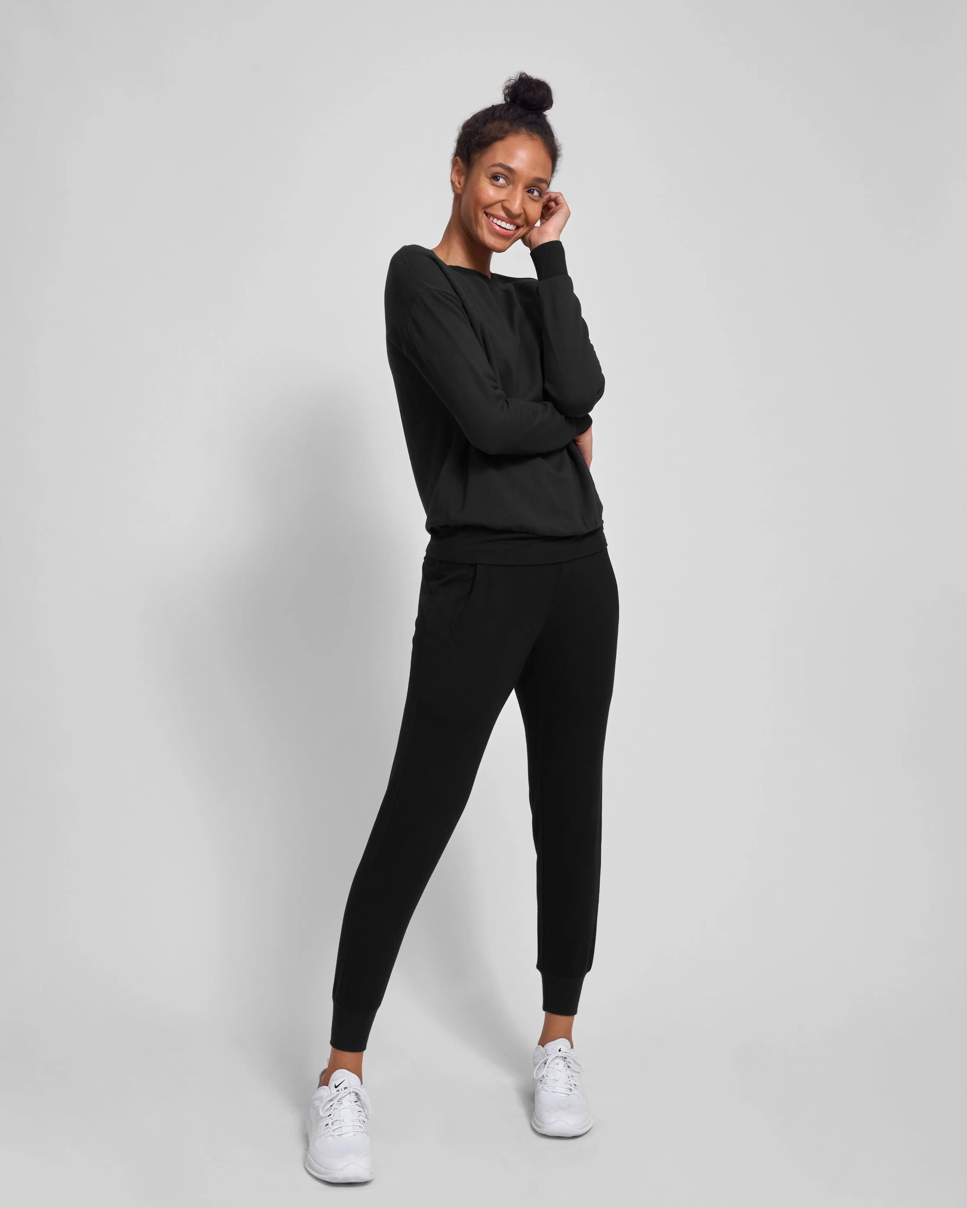 Bridget Luxe Fine Terry Jogger - Black sold by Universal Standard