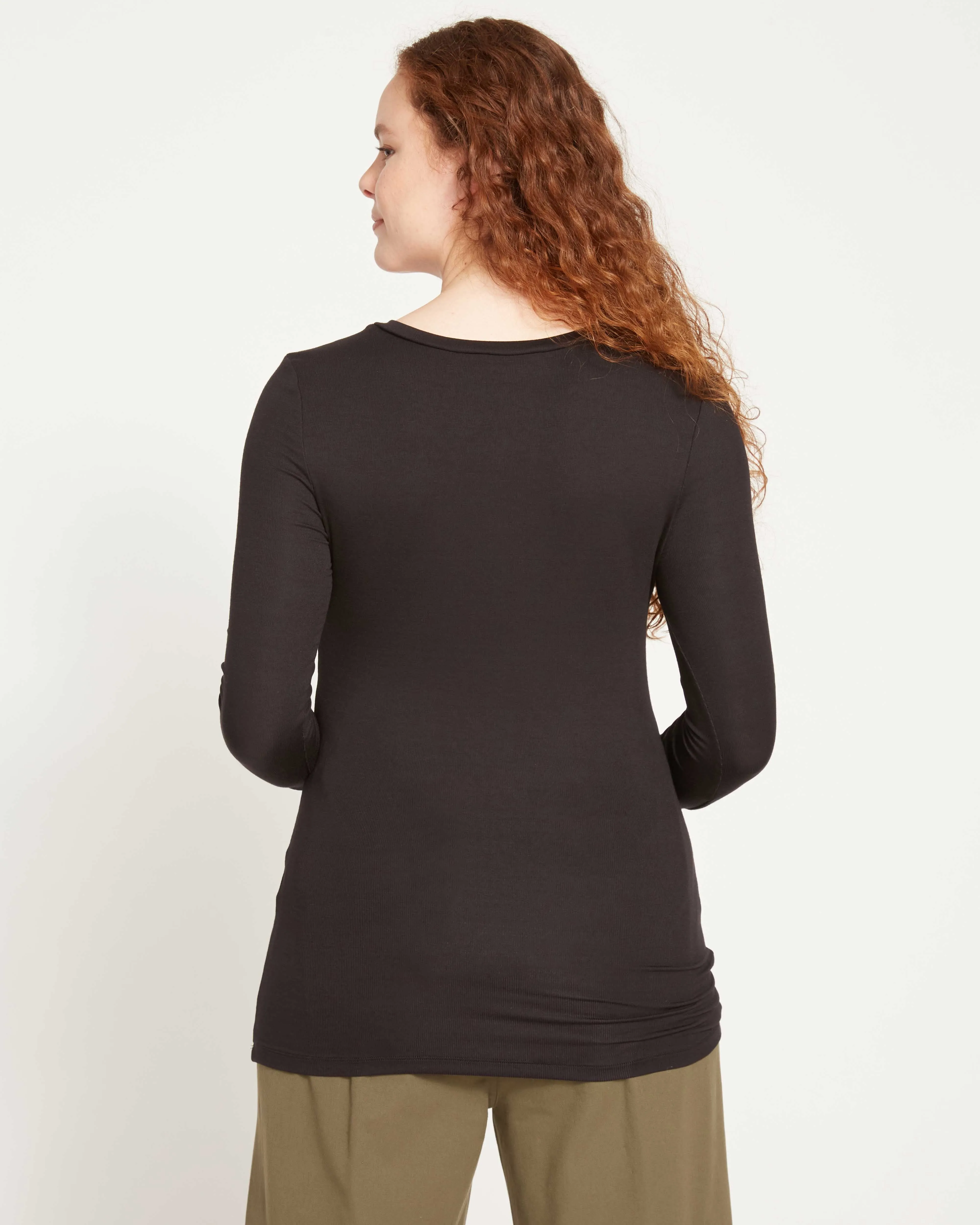 Foundation Long Sleeve V-Neck Tee - Black sold by Universal Standard product image thumbnail 5