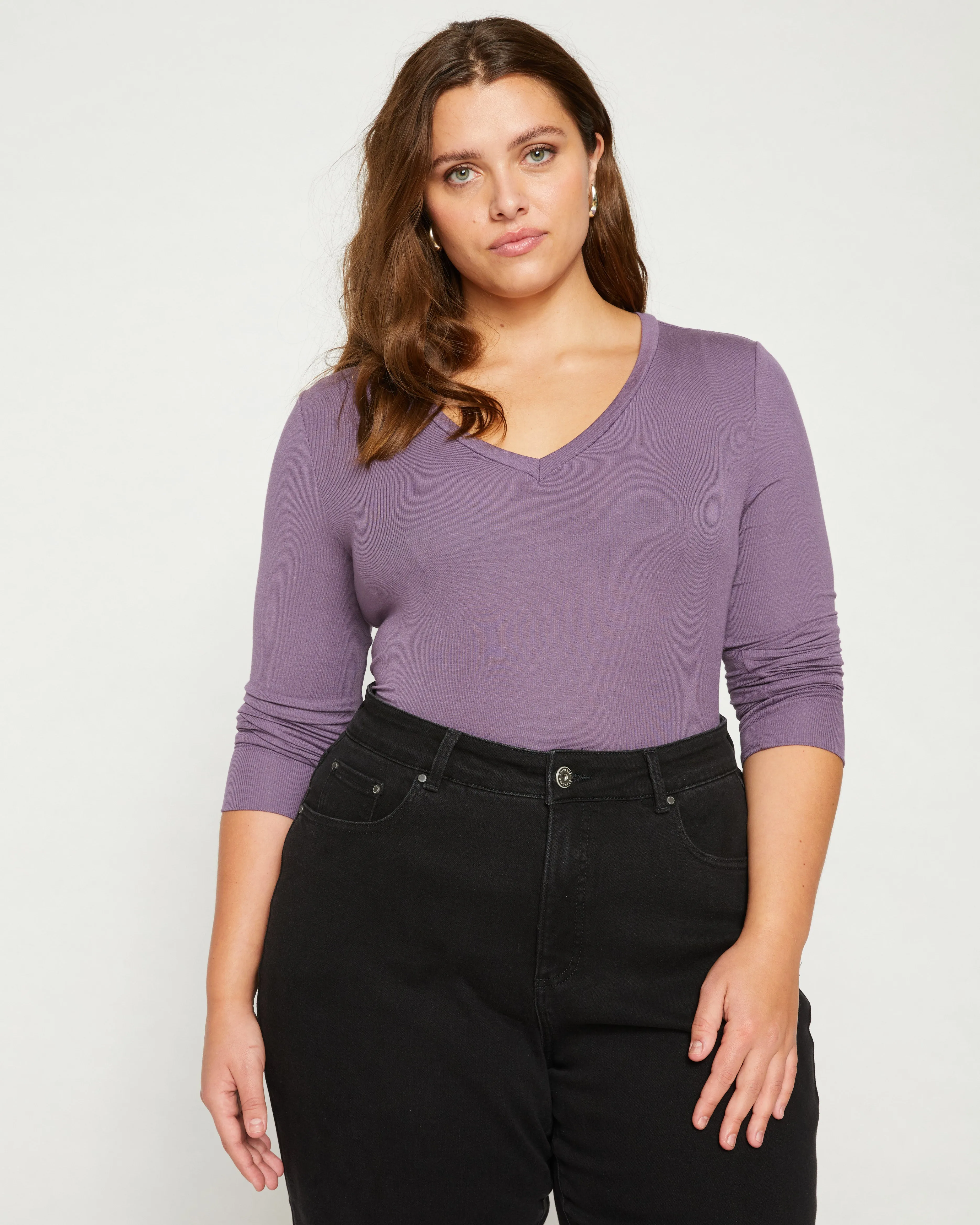 Foundation Long Sleeve V-Neck Tee - Dried Violet sold by Universal Standard product image thumbnail 2