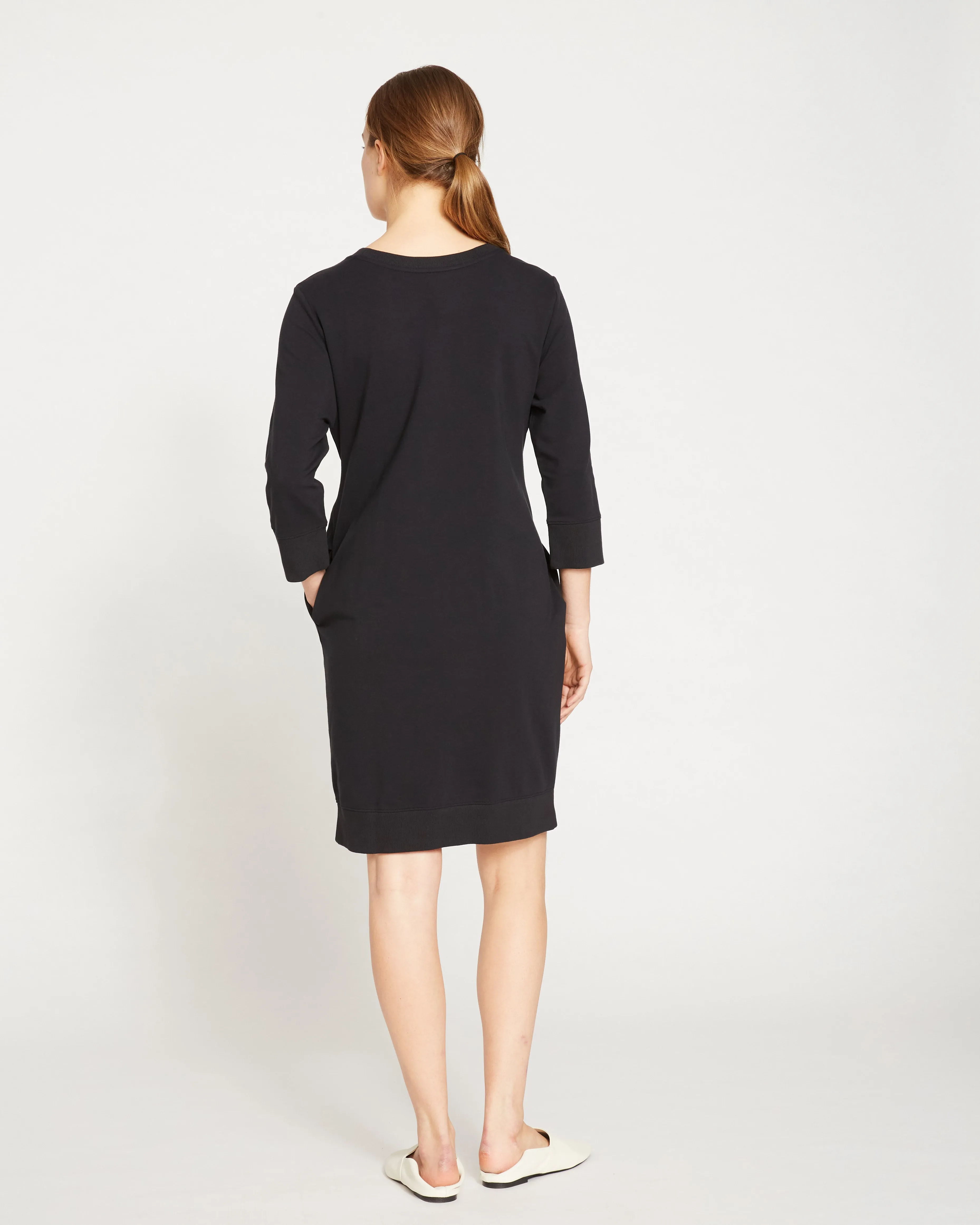 Classic Light Terry Tie Sweatshirt Dress - Black sold by Universal Standard product image thumbnail 5