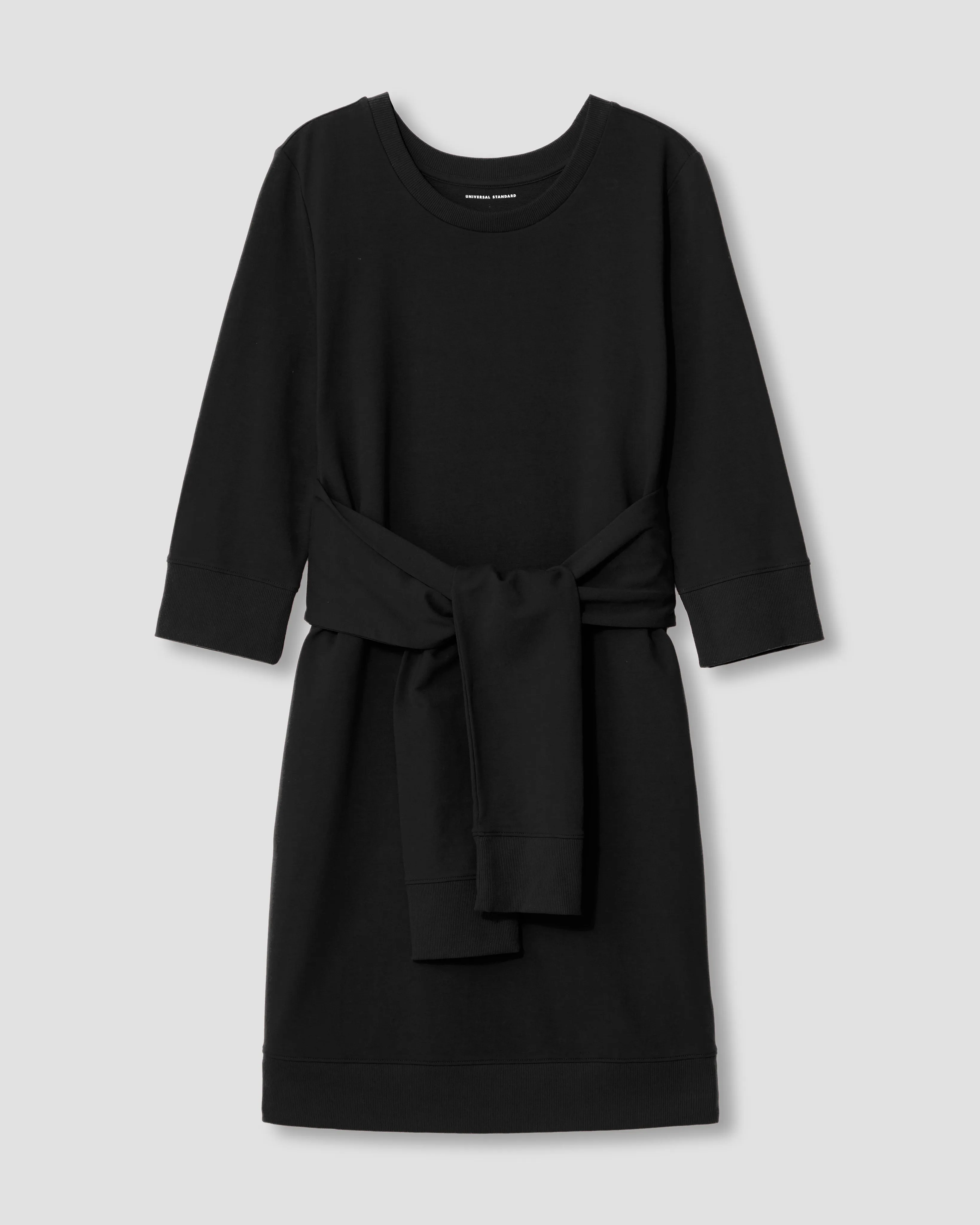 Classic Light Terry Tie Sweatshirt Dress - Black sold by Universal Standard product image thumbnail 2