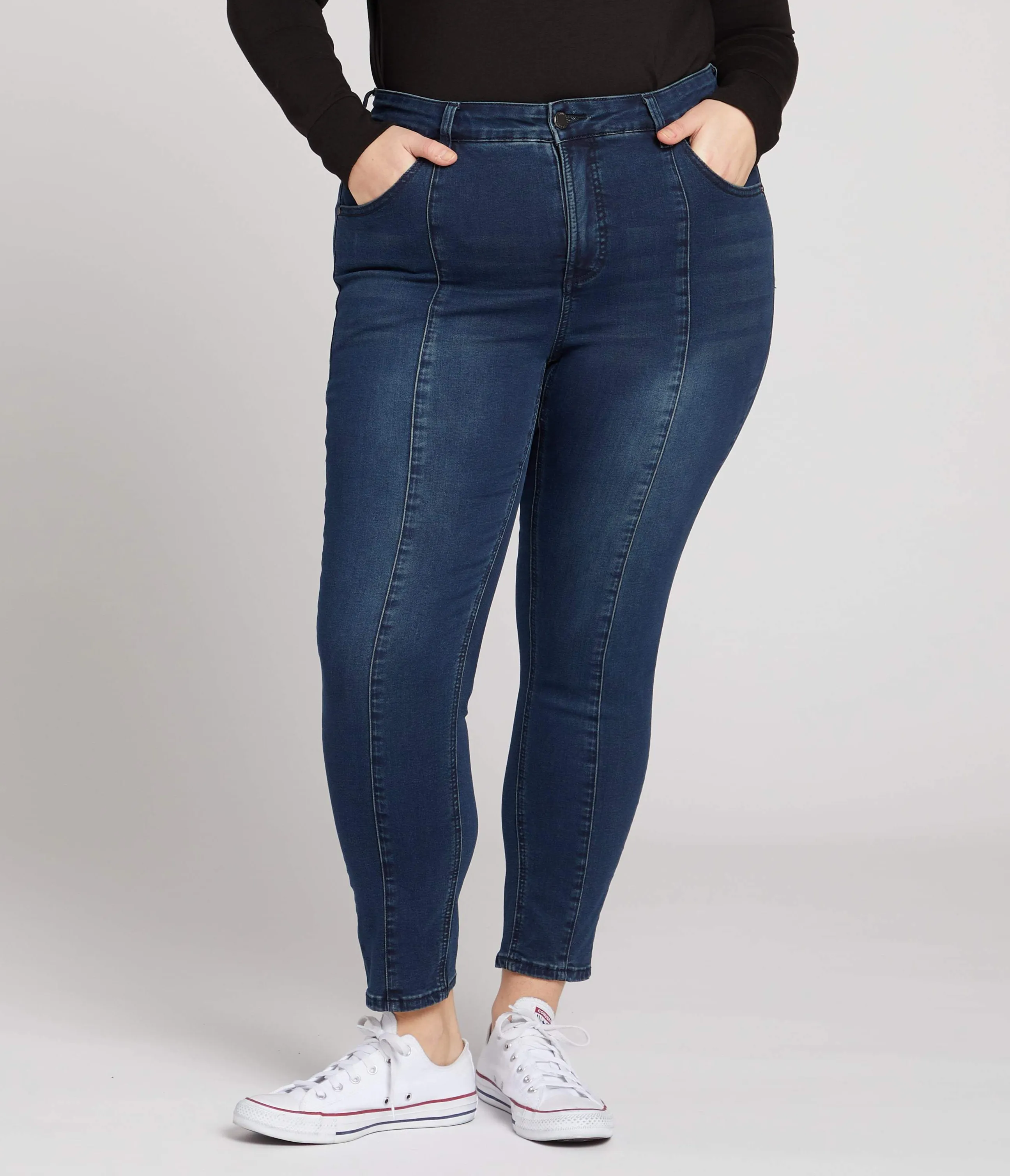 Debbie High Rise Seam Skinny Jeans - Indigo Ink sold by Universal Standard