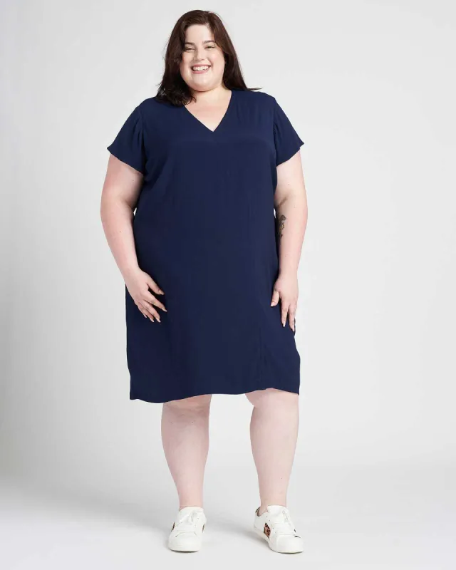 Kendra Crepe Dress - Navy sold by Universal Standard
