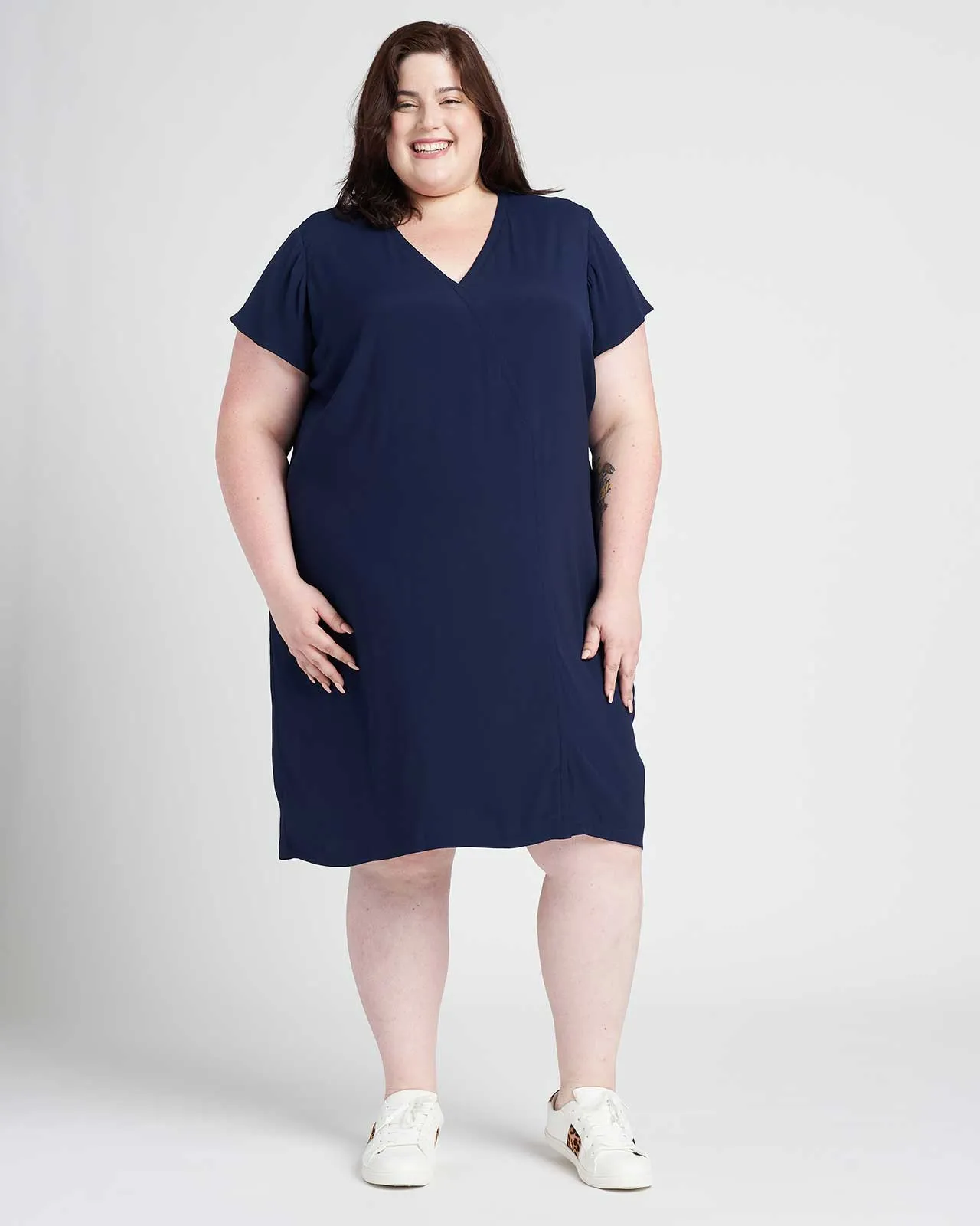 Kendra Crepe Dress - Navy sold by Universal Standard