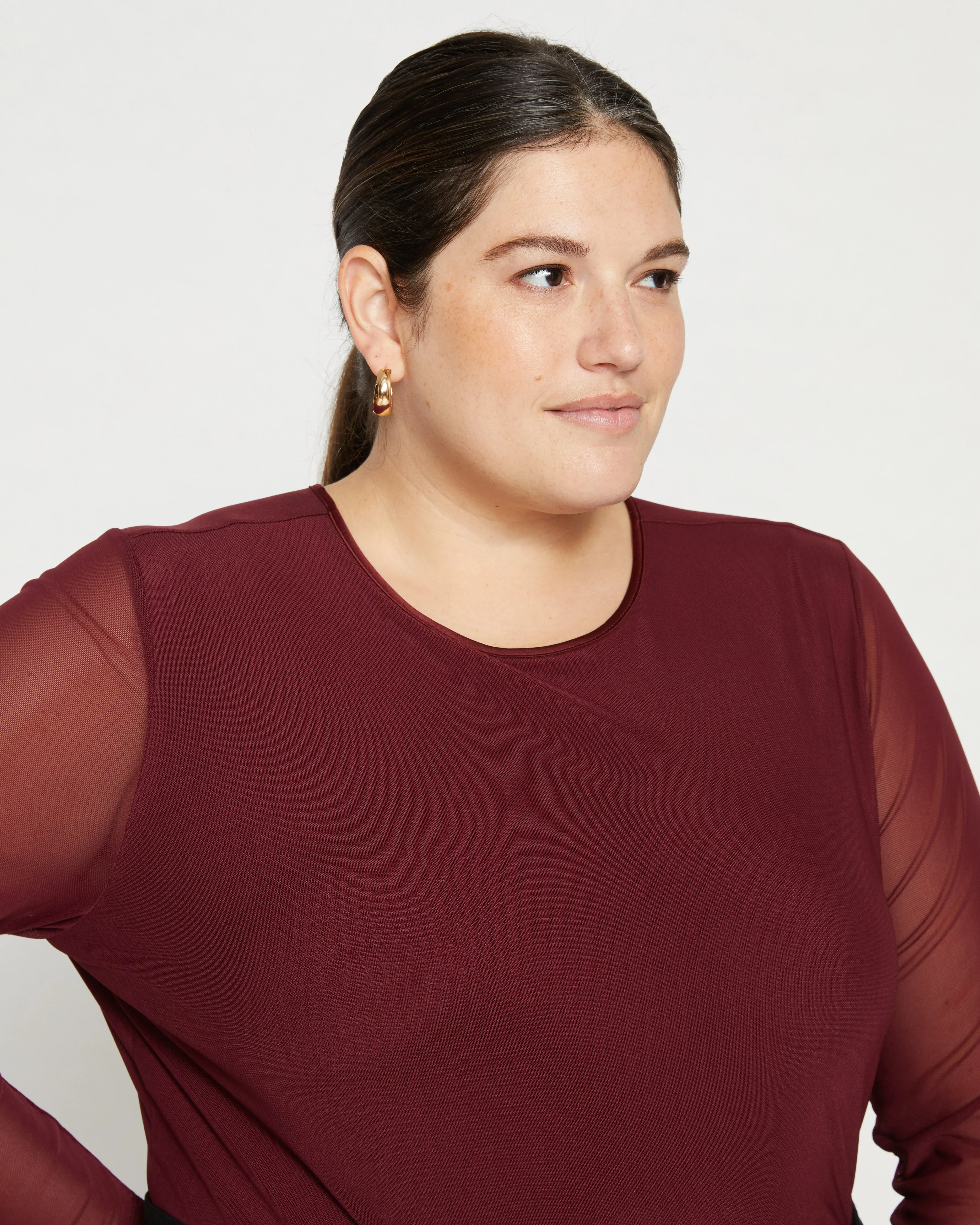 Tinsel Jersey-Lined Fine Mesh Top - Rioja sold by Universal Standard product image thumbnail 2