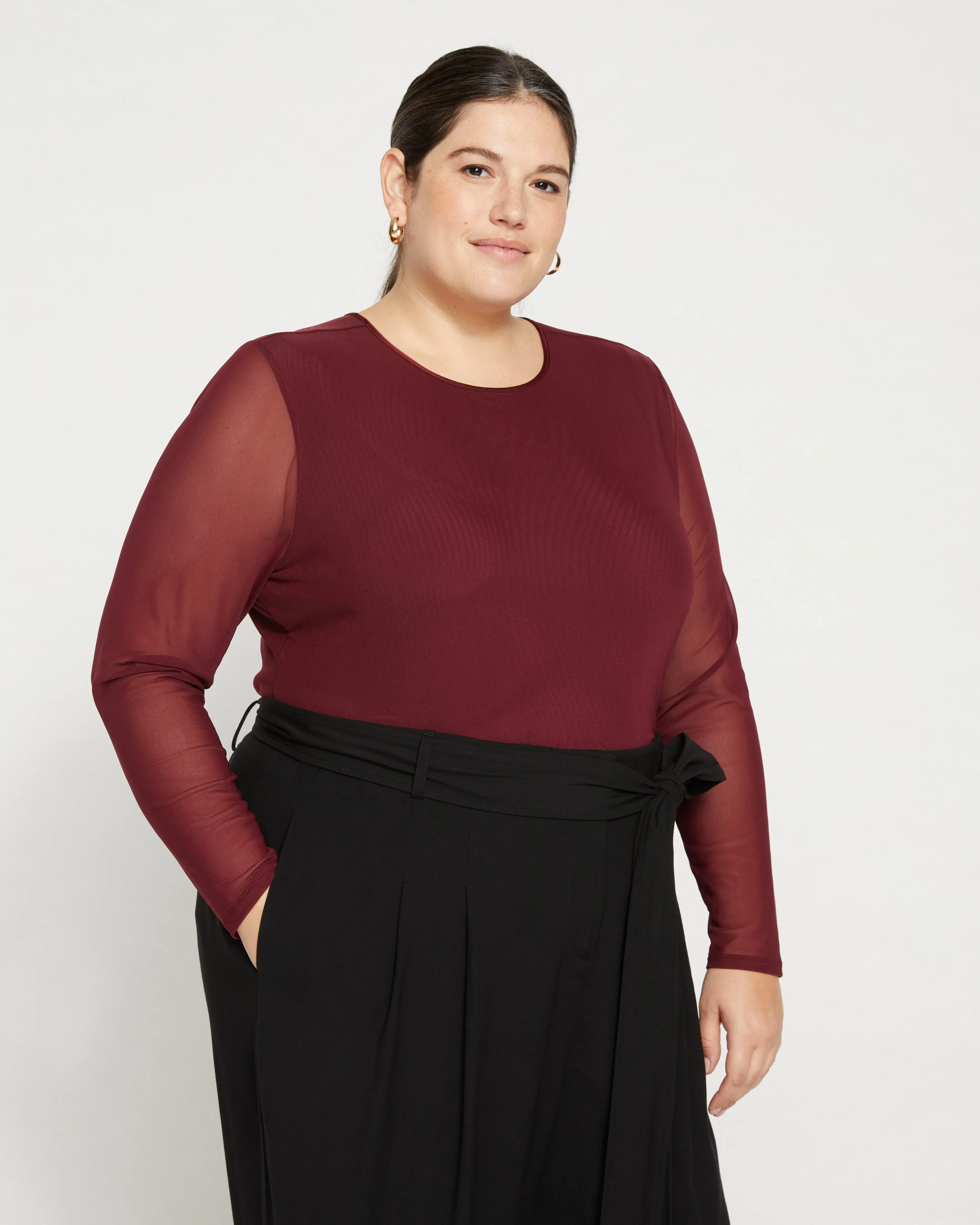 Tinsel Jersey-Lined Fine Mesh Top - Rioja sold by Universal Standard product image thumbnail 3
