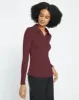 Aalto Liquid Jersey Polo Top - Black Cherry sold by Universal Standard