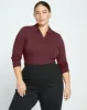Aalto Liquid Jersey Polo Top - Black Cherry sold by Universal Standard