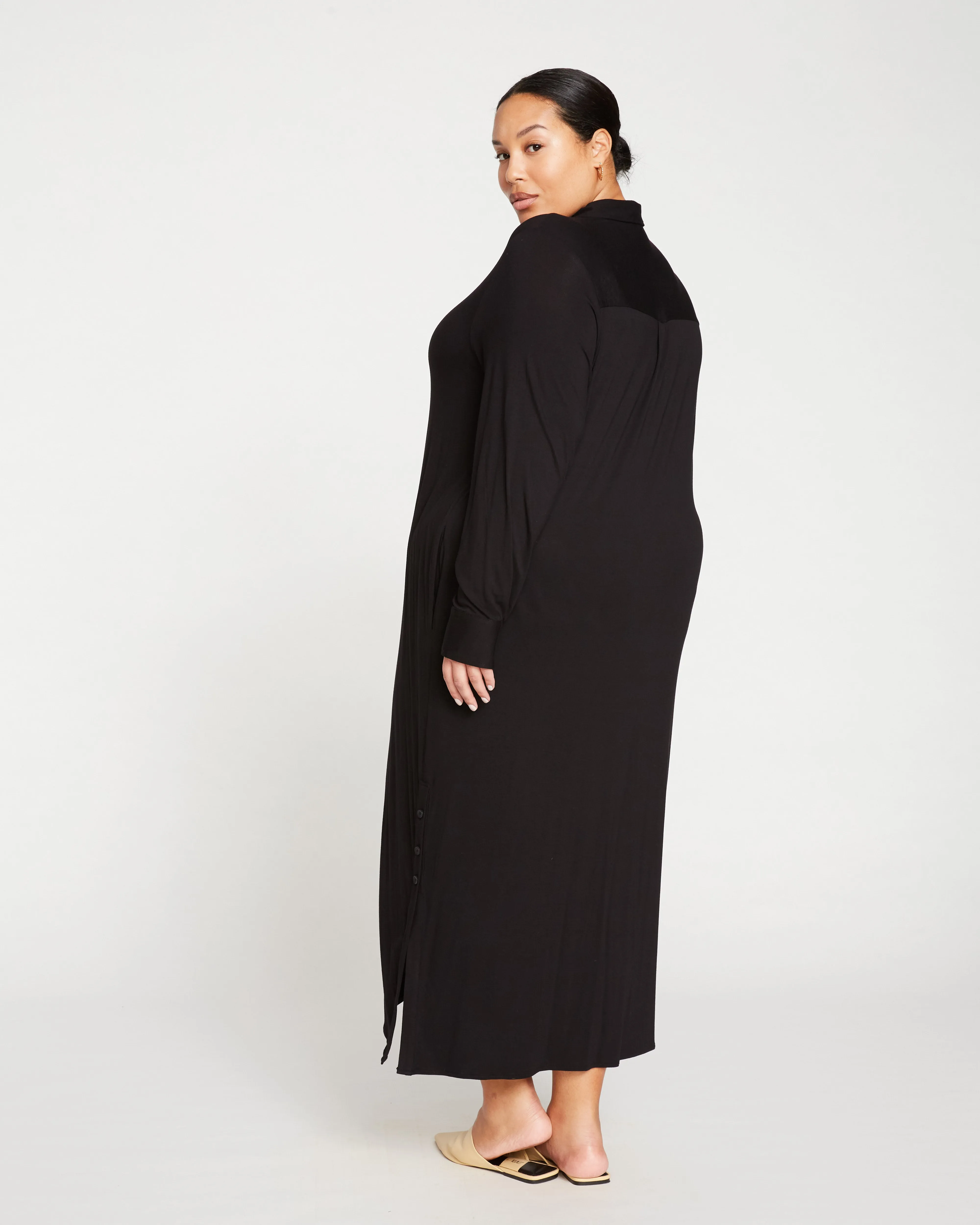 Sally Liquid Jersey Shirt Dress - Black sold by Universal Standard product image thumbnail 4