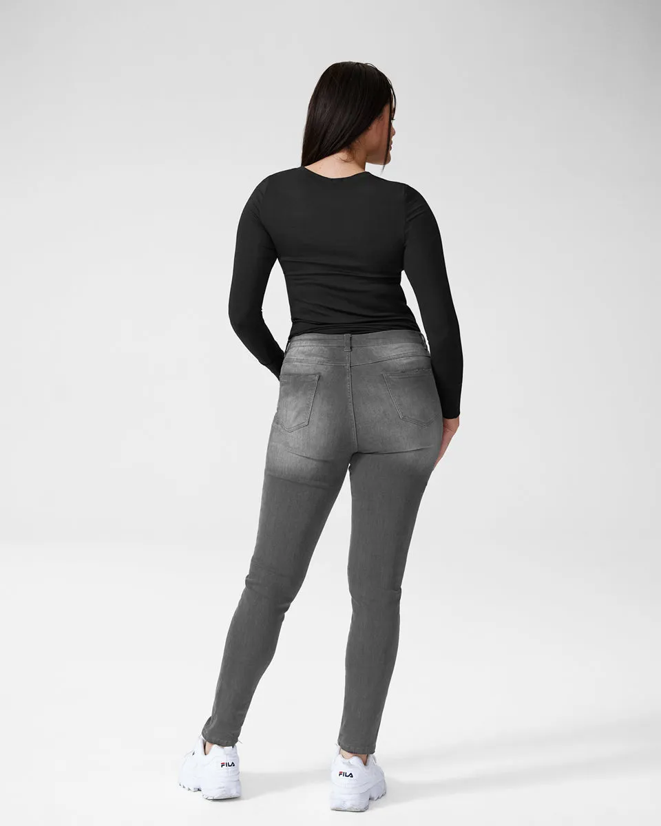 Logan High Rise 5 Pocket Vintage Jeans - Distressed Grey sold by Universal Standard product image thumbnail 3