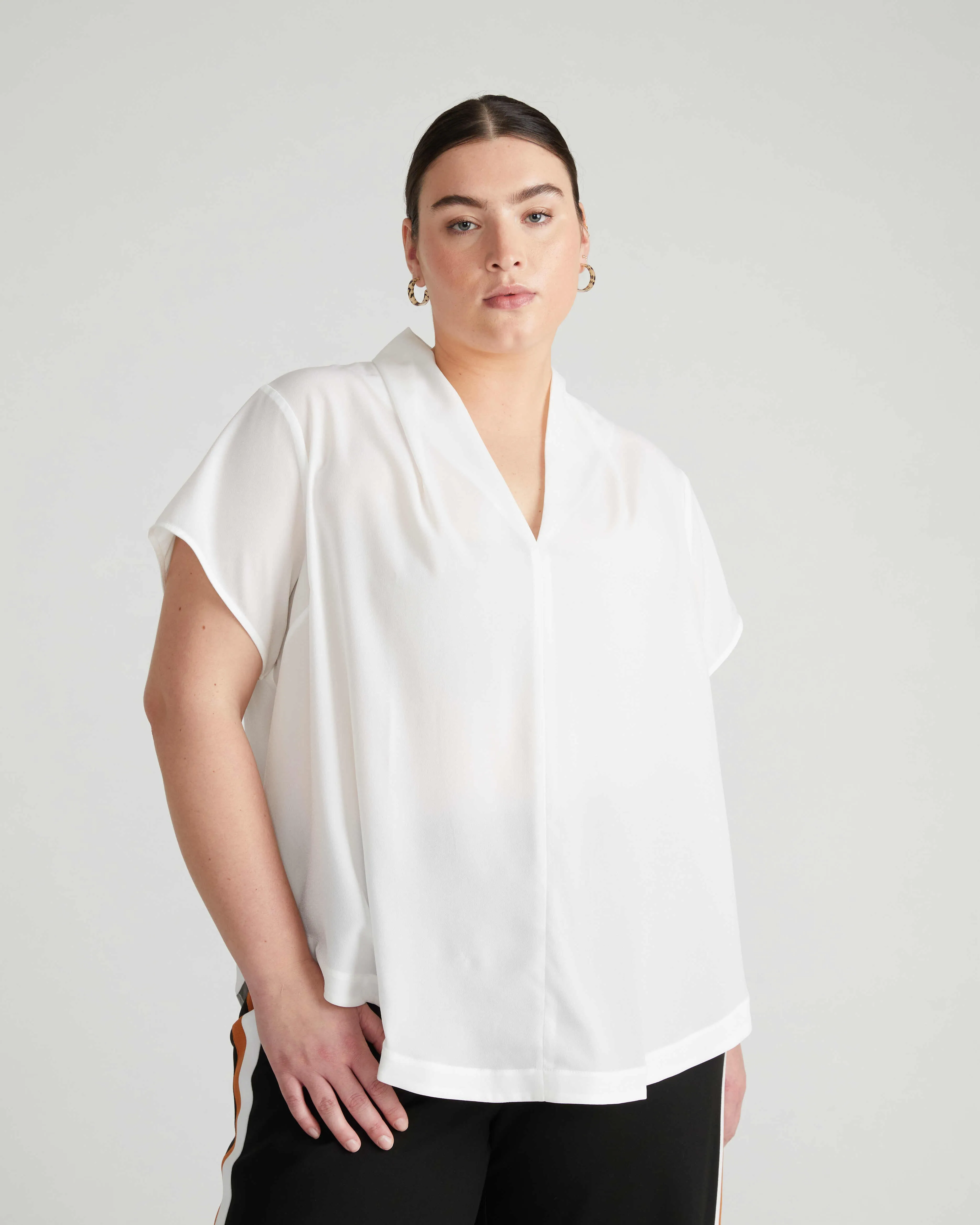 Better-Than-Silk V-Neck Top - White sold by Universal Standard product image thumbnail 2