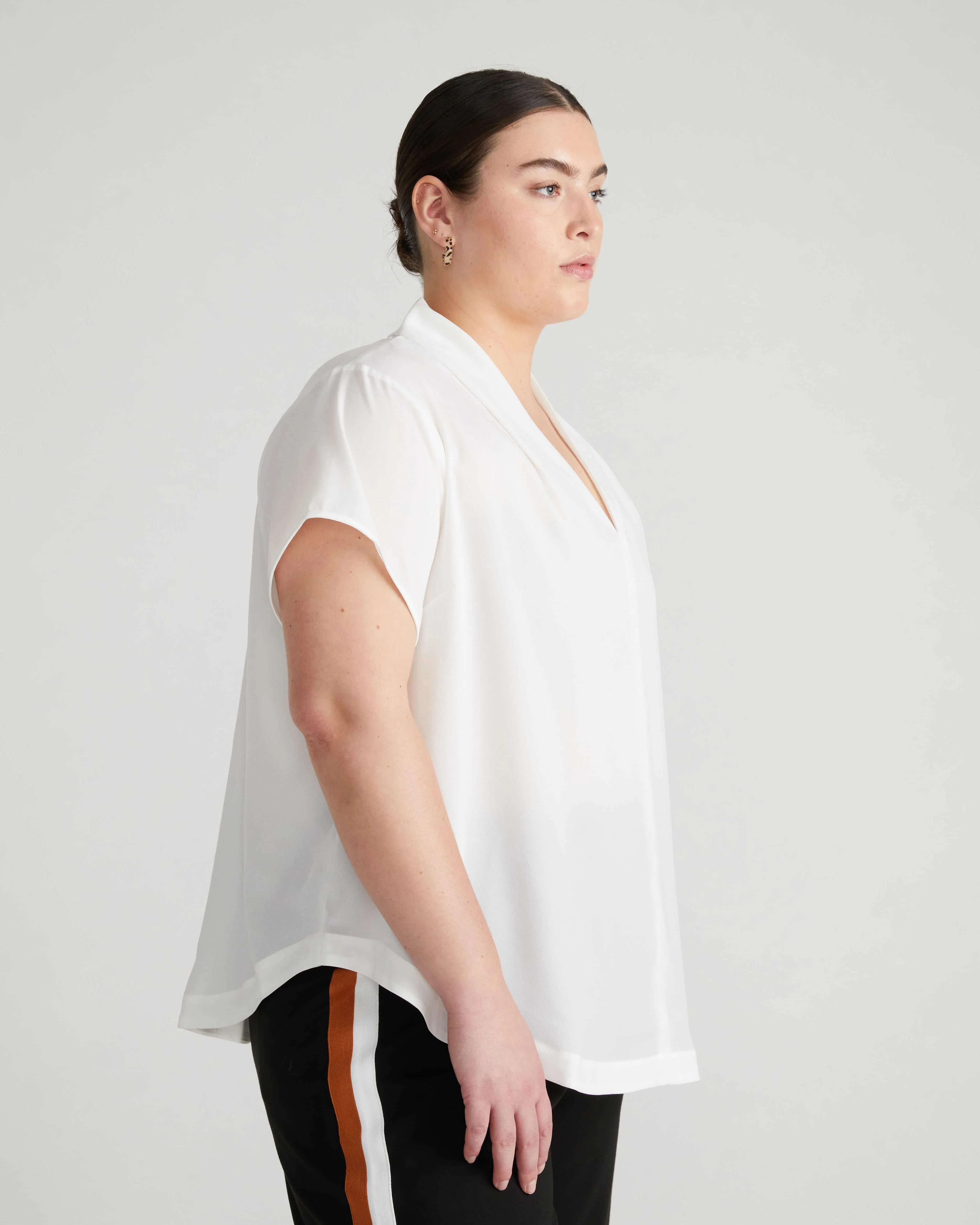 Better-Than-Silk V-Neck Top - White sold by Universal Standard product image thumbnail 3