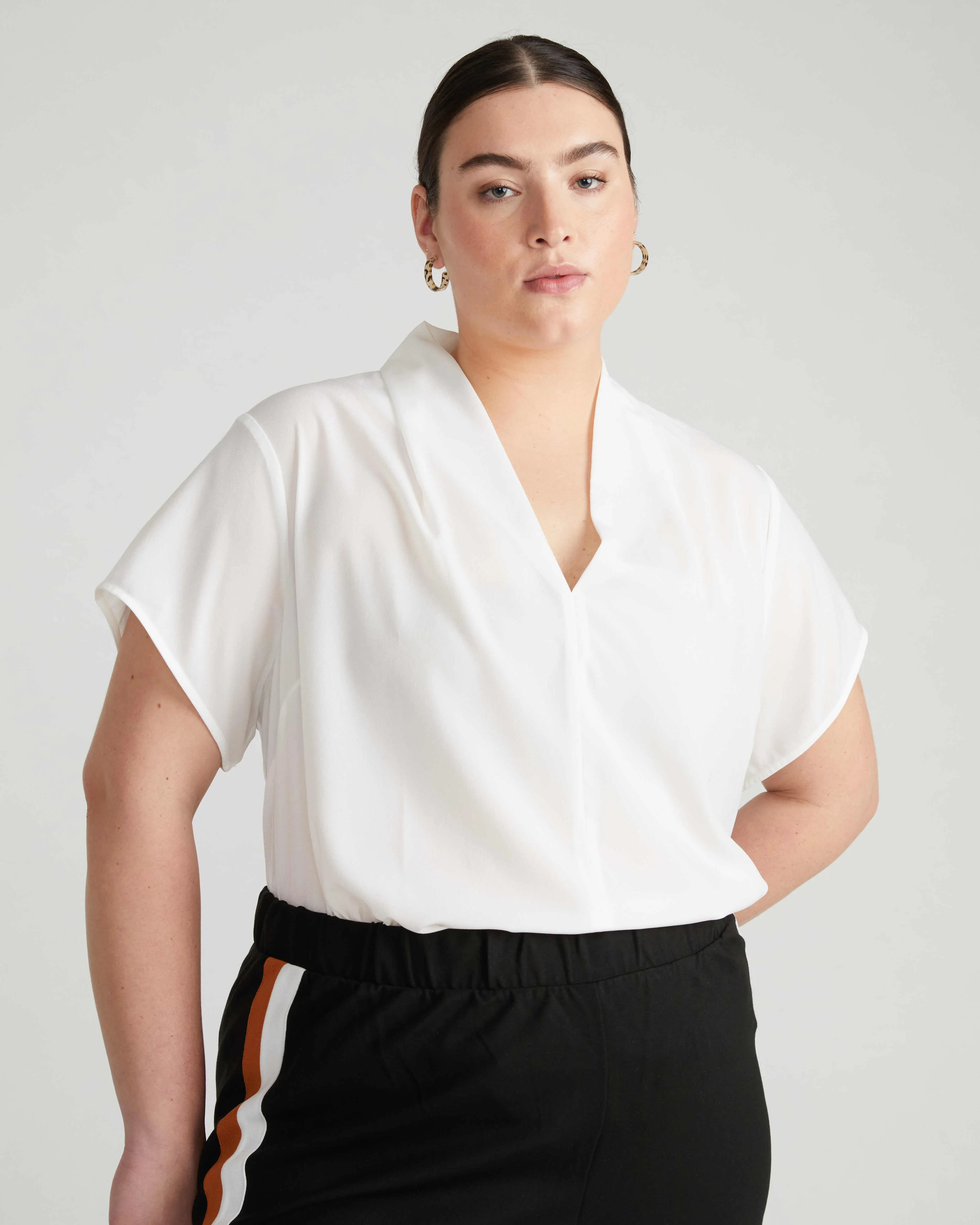 Better-Than-Silk V-Neck Top - White sold by Universal Standard