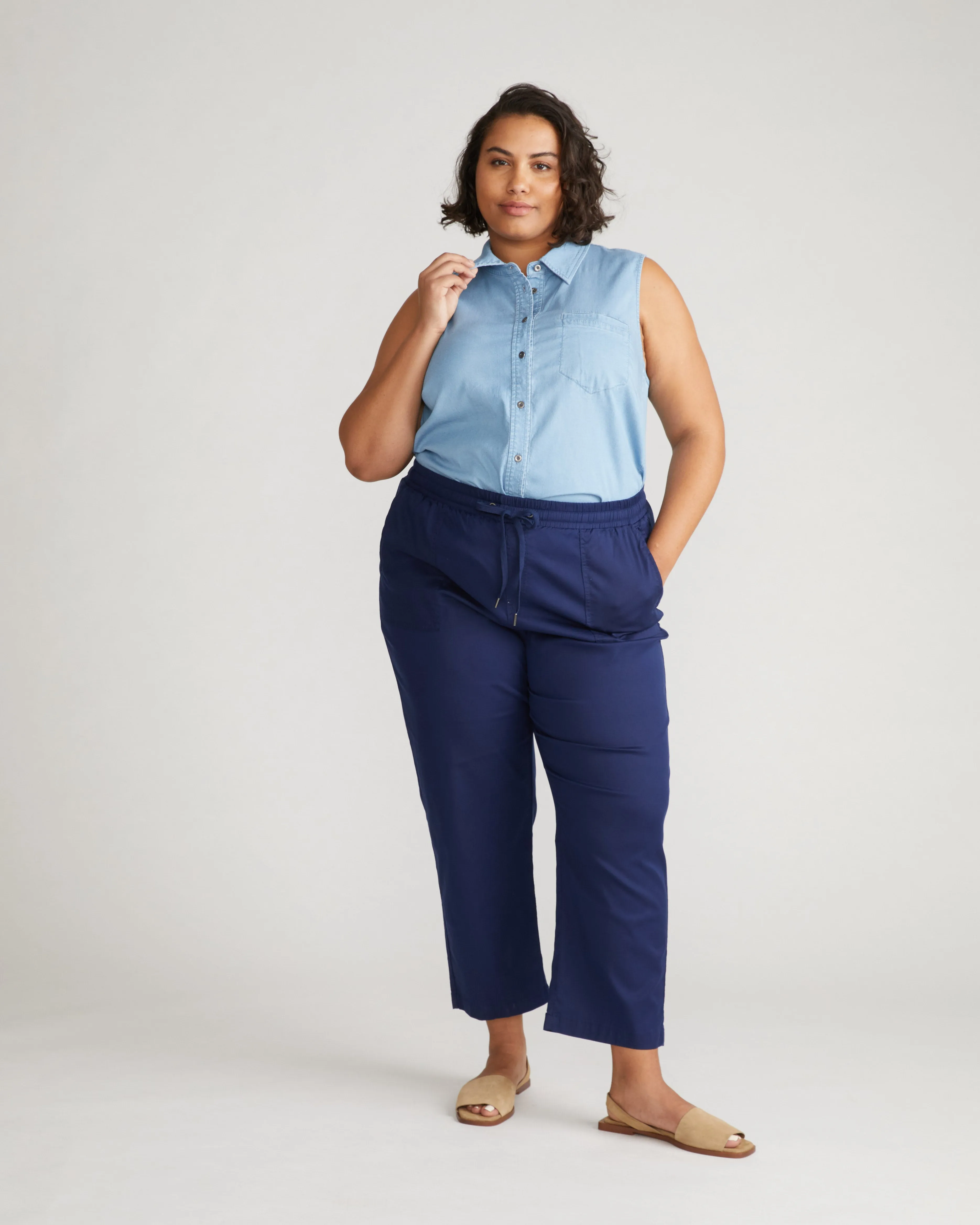 Perfect Tencel Chambray Sleeveless Shirt - Morning Blue sold by Universal Standard product image thumbnail 2