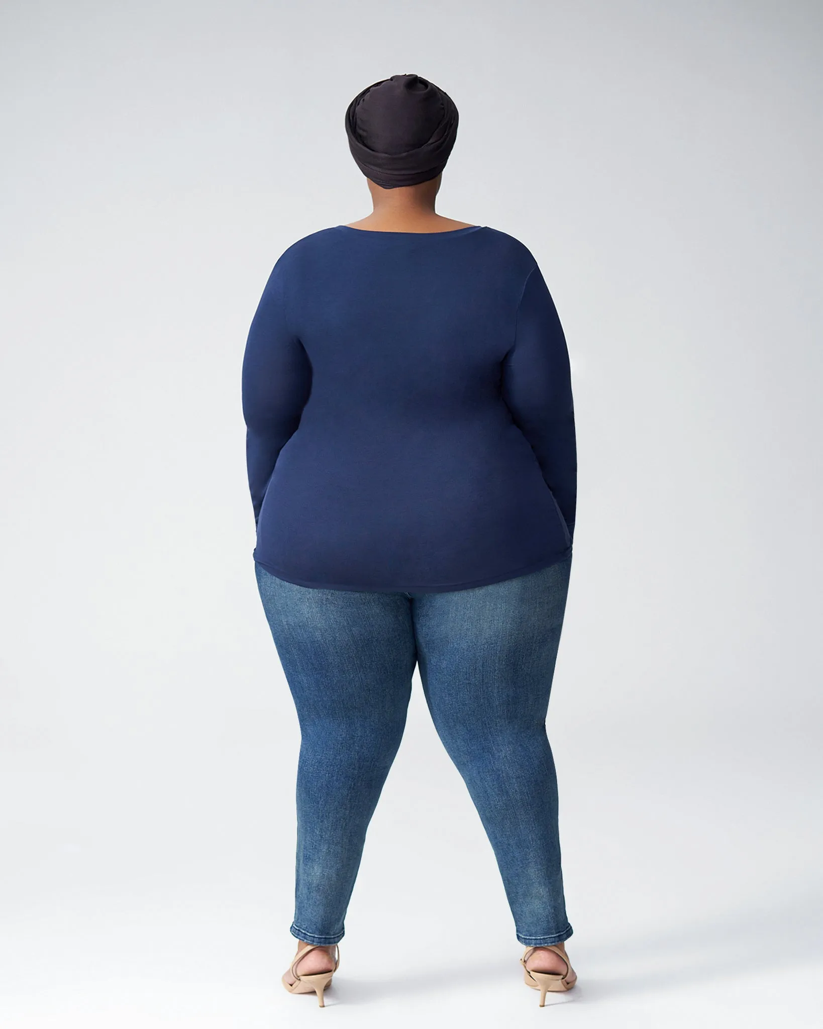 Foundation Long Sleeve V Neck Tee - Navy sold by Universal Standard product image thumbnail 4