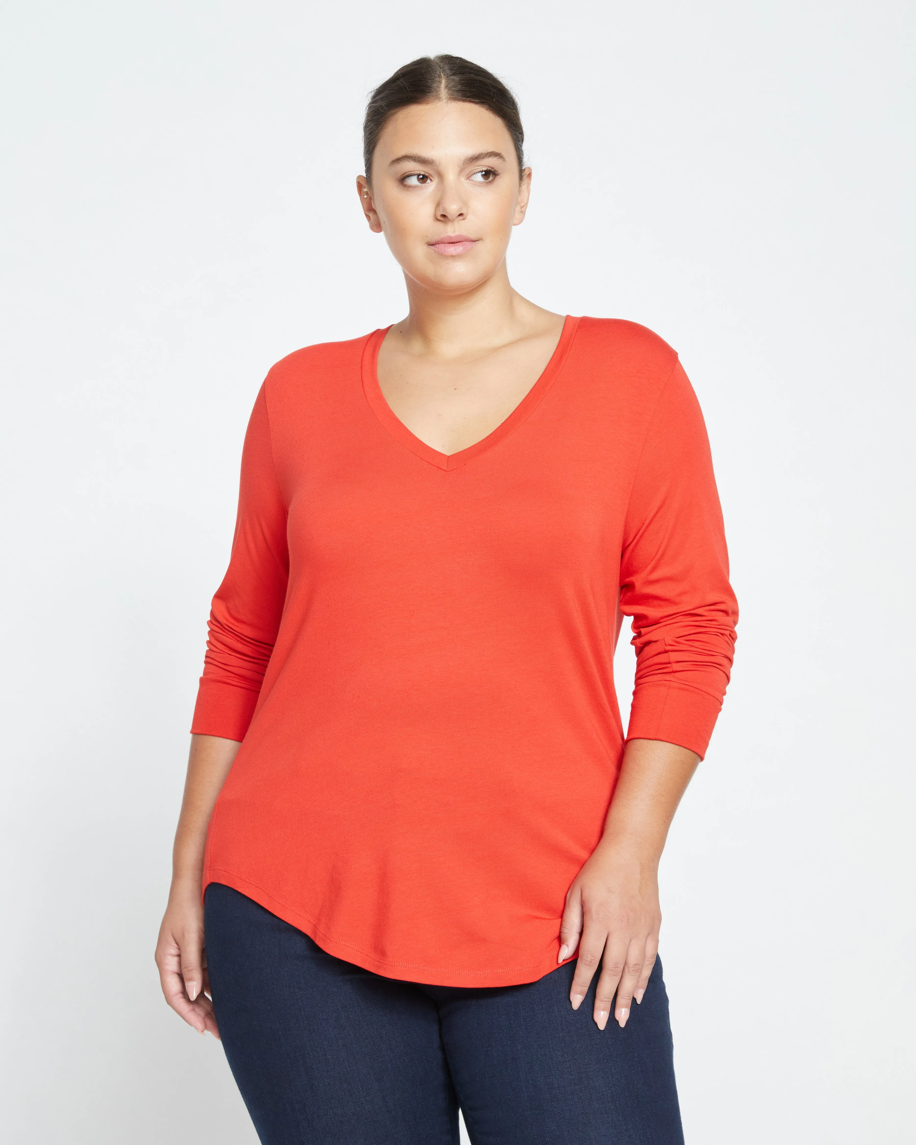 Long Sleeve V Rex - Sanguinello sold by Universal Standard