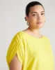 Helena Divine Jersey Gathered Tee - Yellow sold by Universal Standard