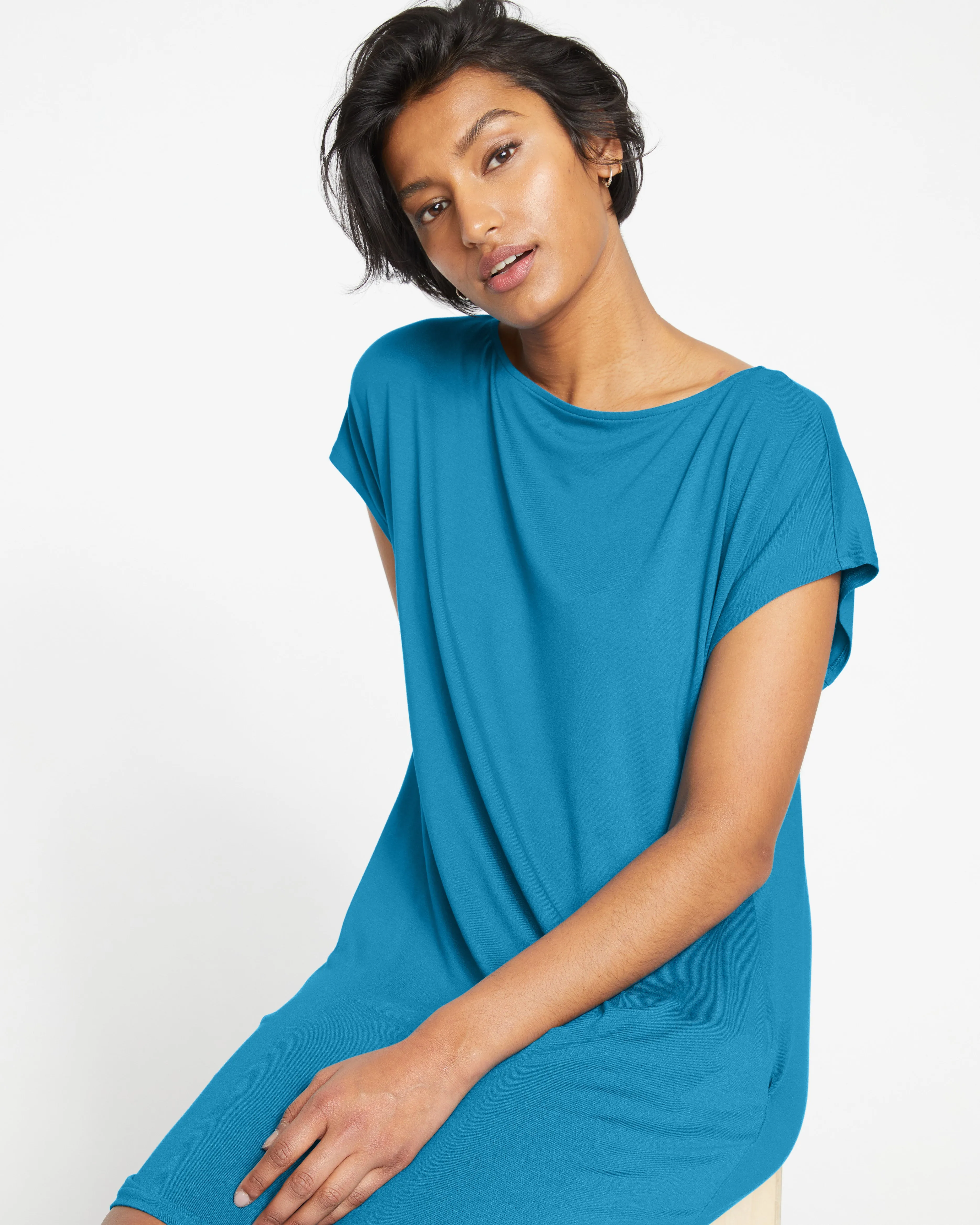 Helen Liquid Jersey Shift Dress - Midnight Rain sold by Universal Standard